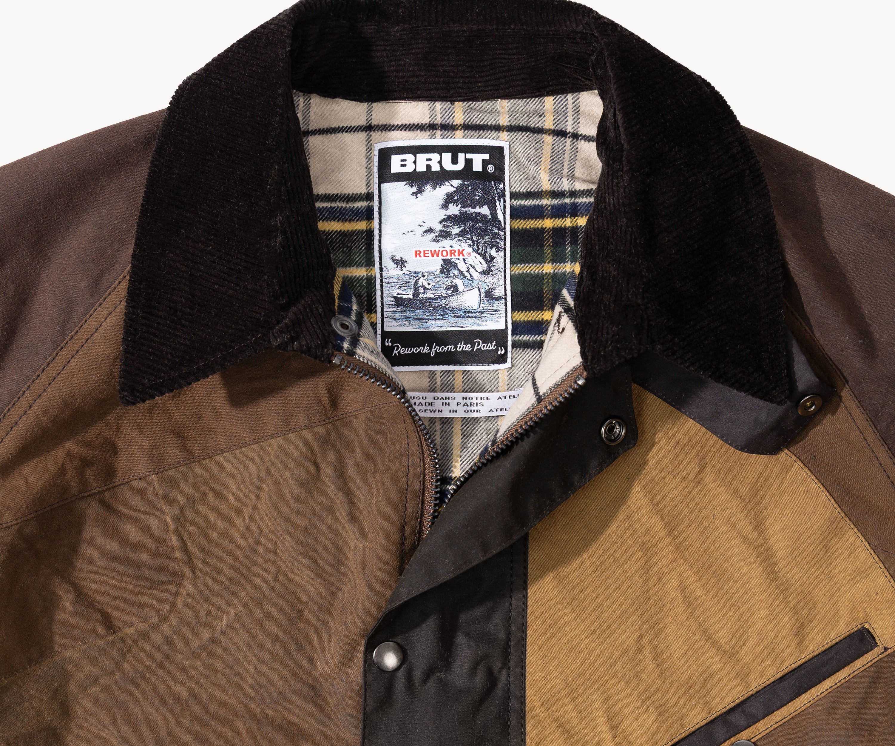 REWORK® KEEPER WAX JACKET - N° 016 MEDIUM / MARRON - BRUT Clothing