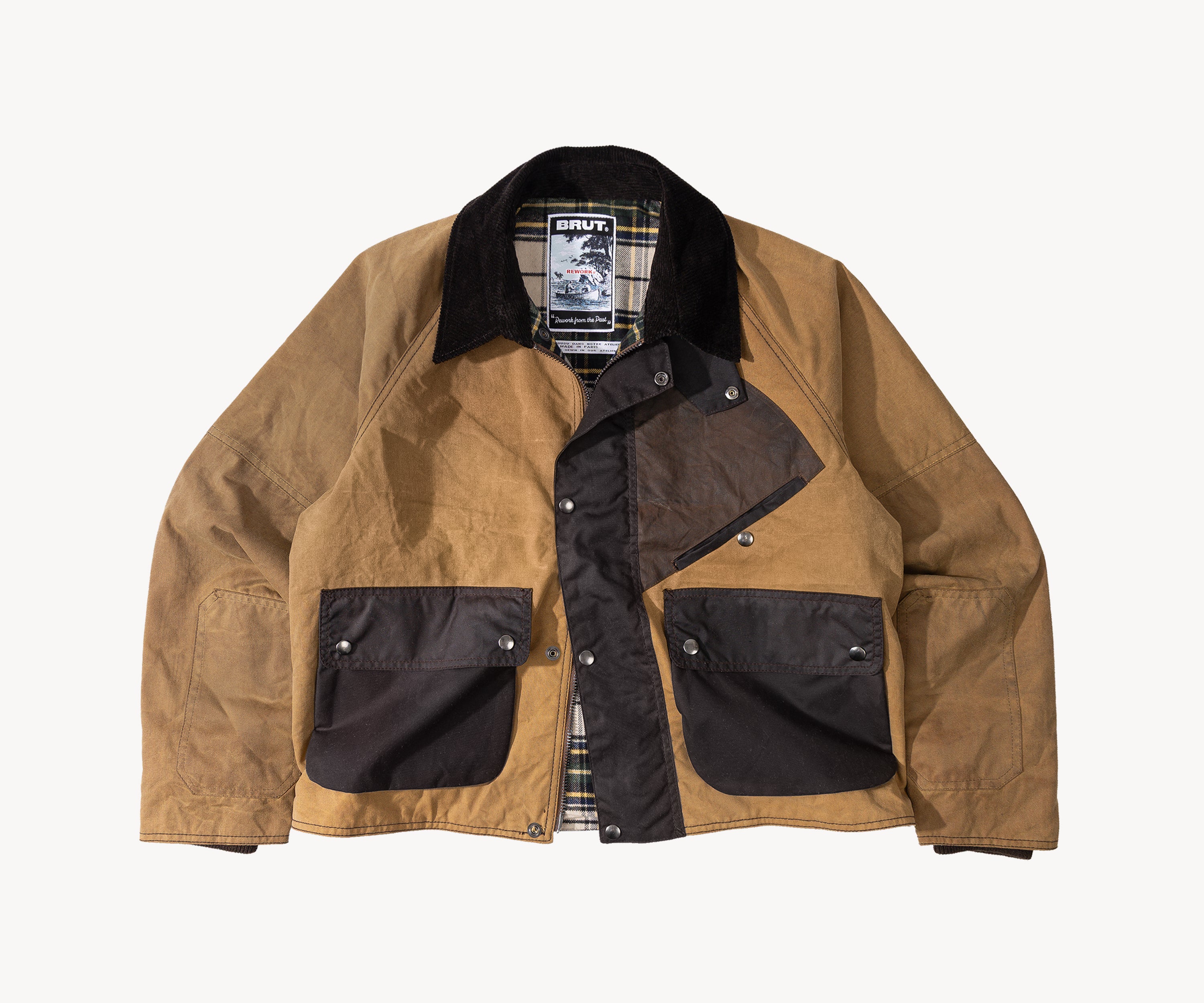 REWORK® KEEPER WAX JACKET - N° 001 Manteaux et vestes SMALL / MARRON - BRUT Clothing