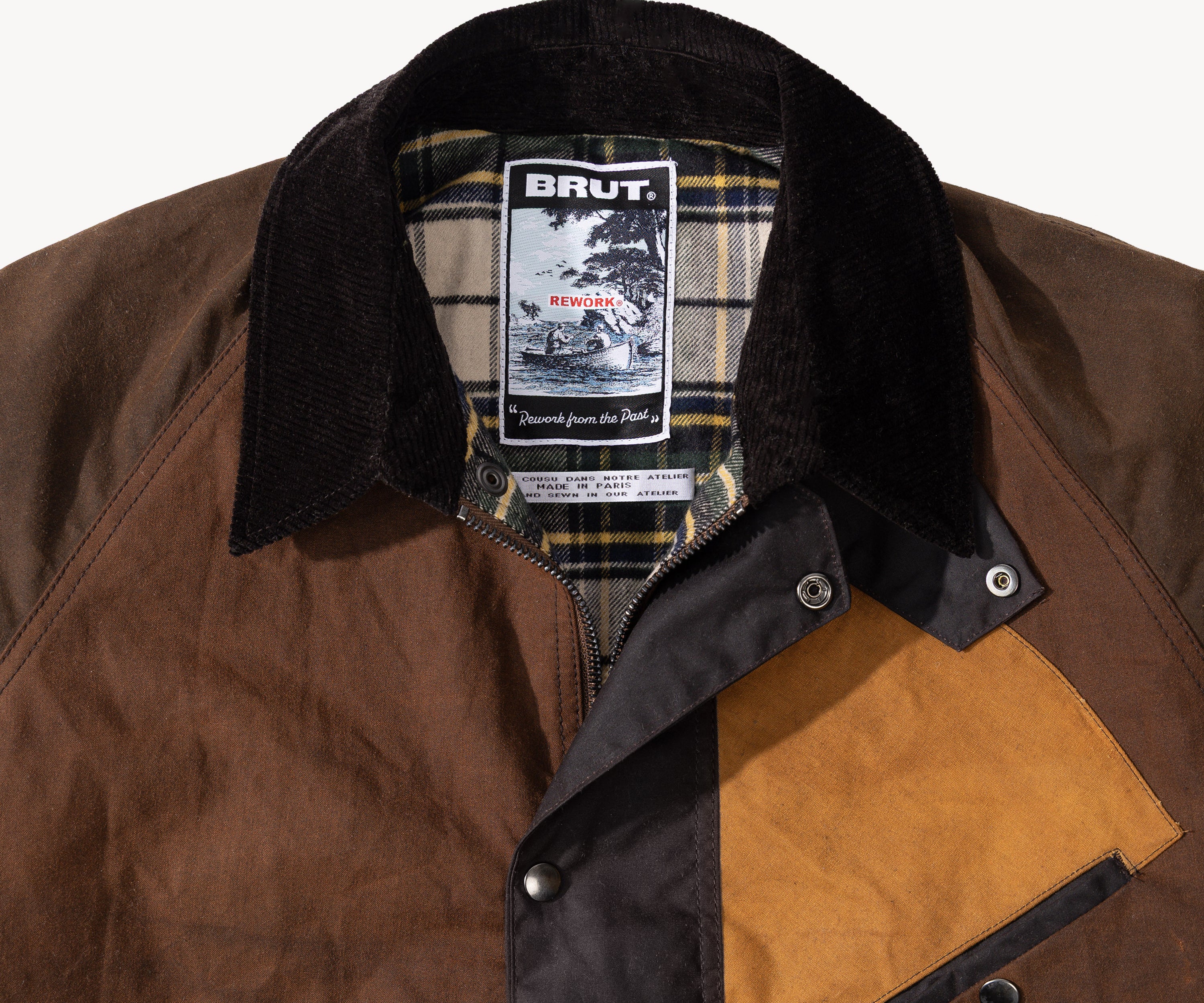 REWORK® KEEPER WAX JACKET - N° 003 Manteaux et vestes SMALL / MARRON - BRUT Clothing