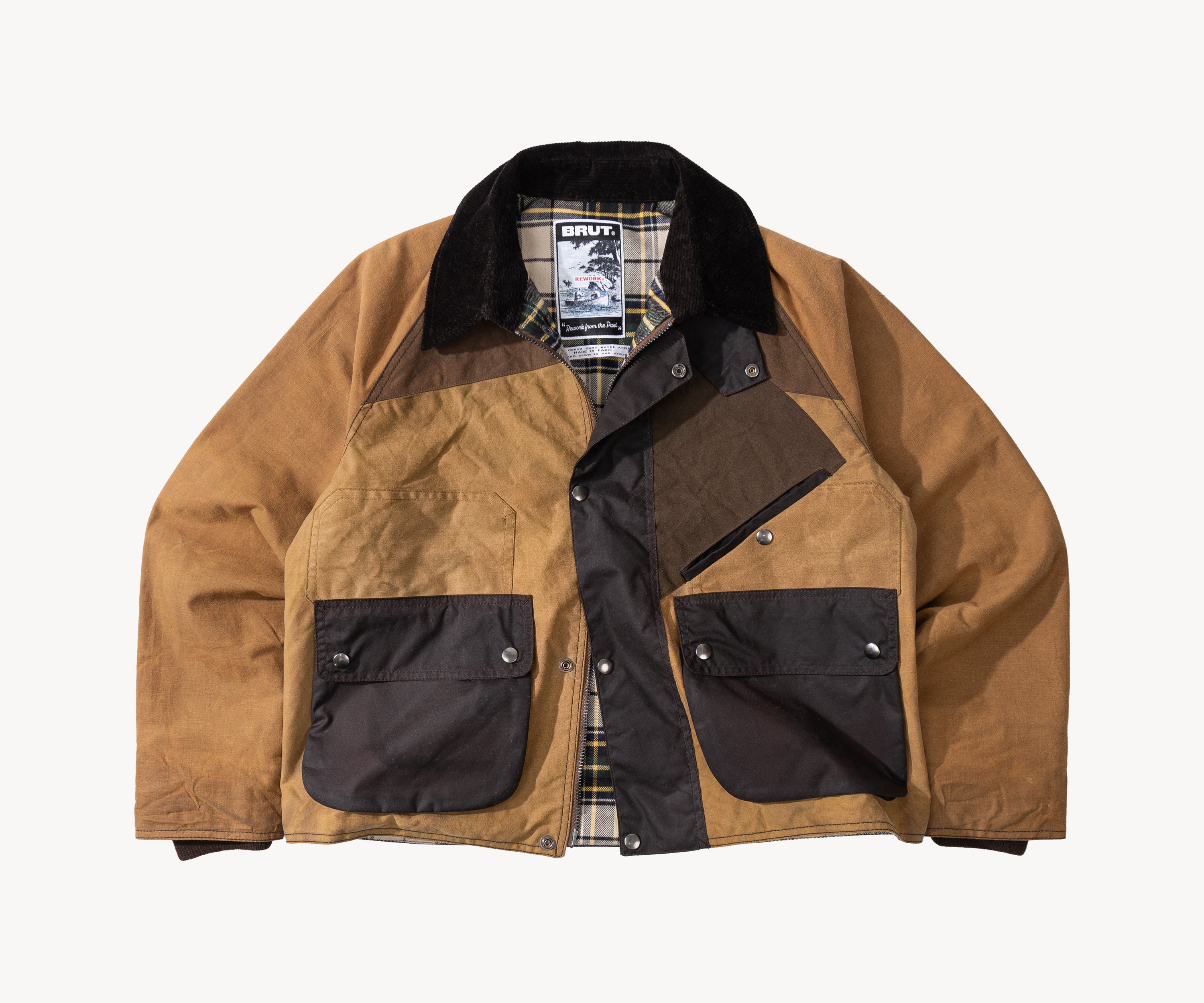 REWORK® KEEPER WAX JACKET - N° 004 Manteaux et vestes SMALL / MARRON - BRUT Clothing