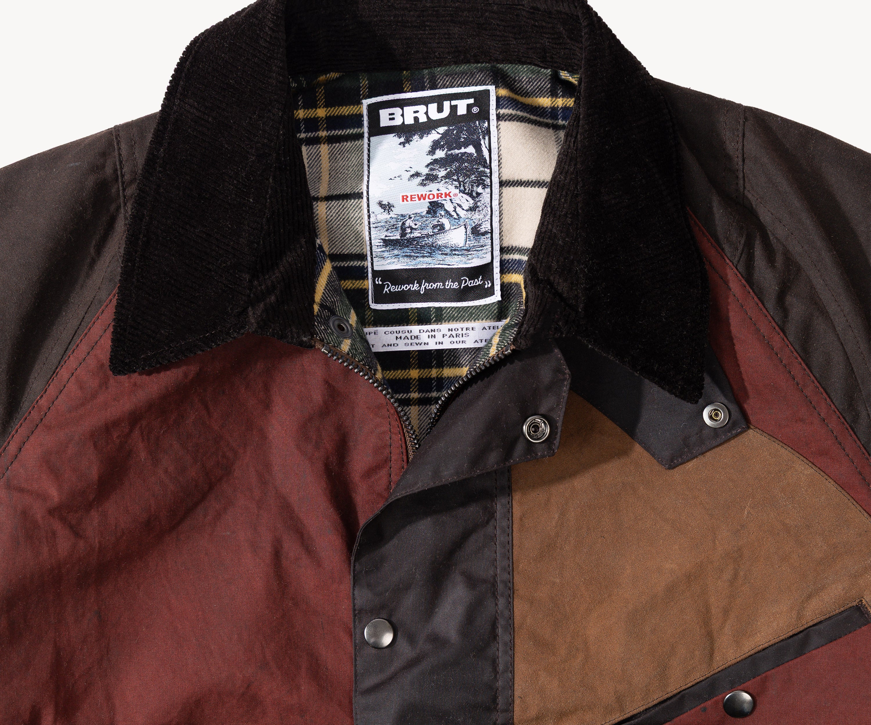 REWORK® KEEPER WAX JACKET - N° 005 Manteaux et vestes SMALL / MARRON - BRUT Clothing