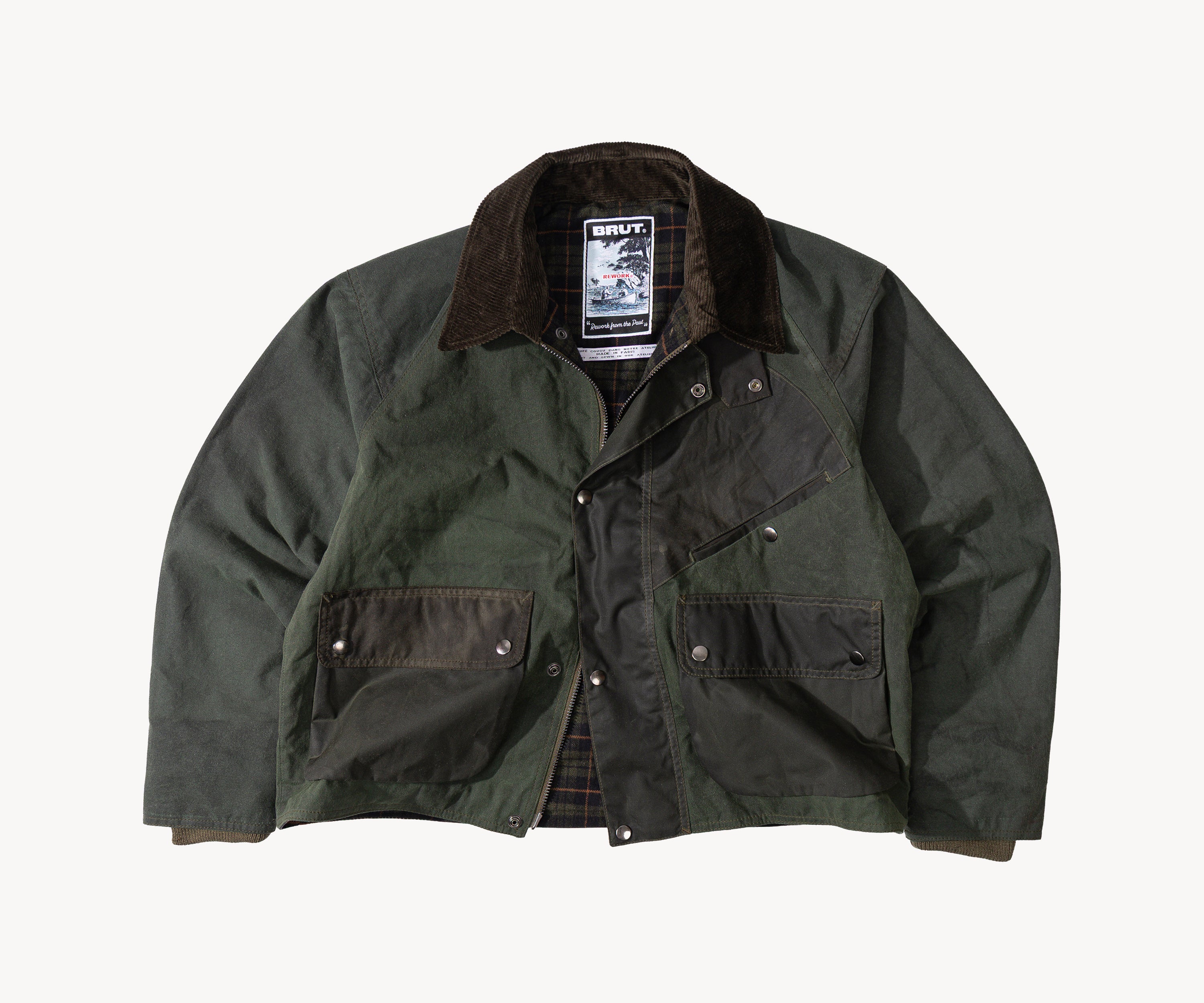 REWORK® KEEPER WAX JACKET - N° 009 Manteaux et vestes SMALL / VERT - BRUT Clothing