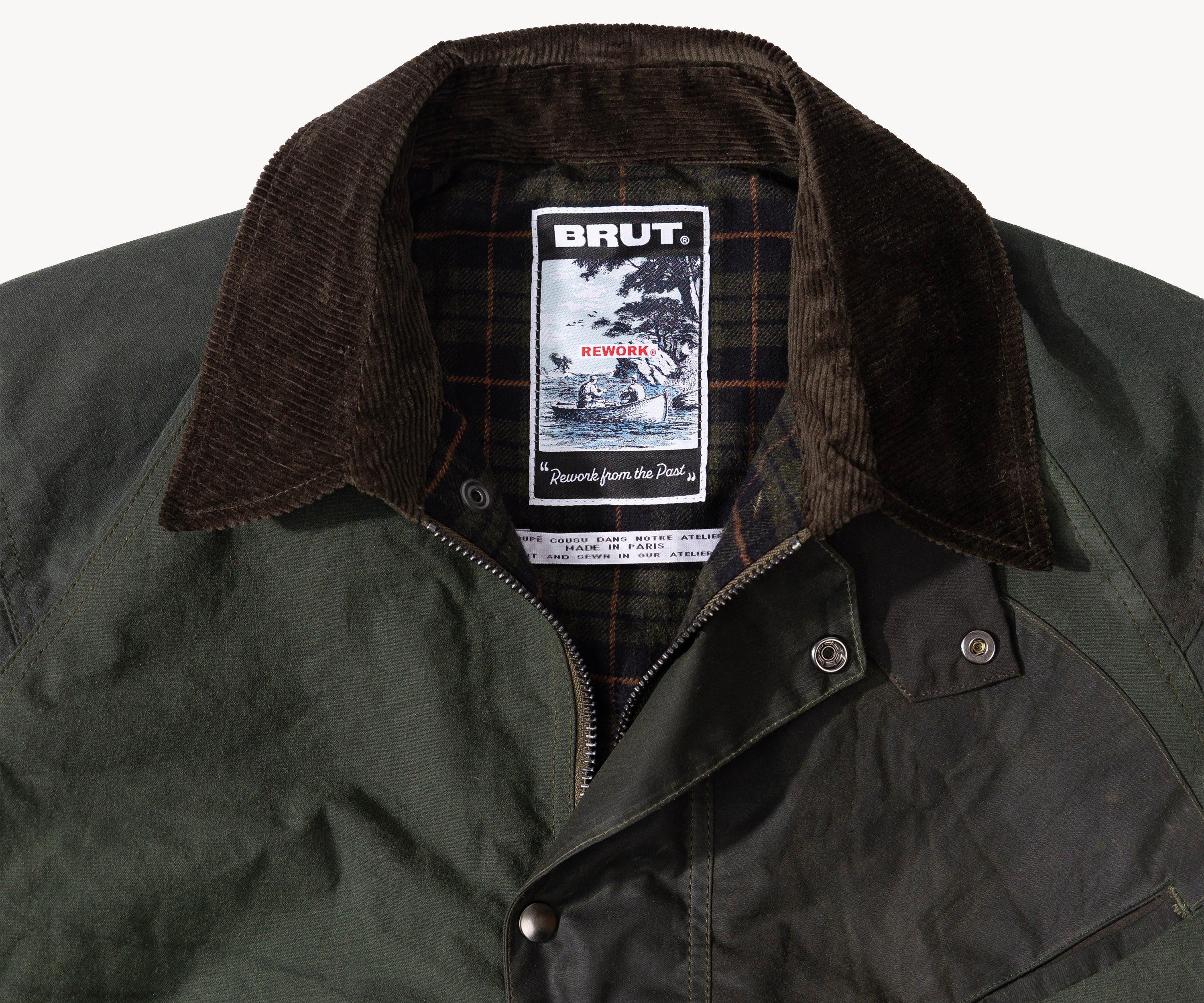 REWORK® KEEPER WAX JACKET - N° 009 Manteaux et vestes SMALL / VERT - BRUT Clothing