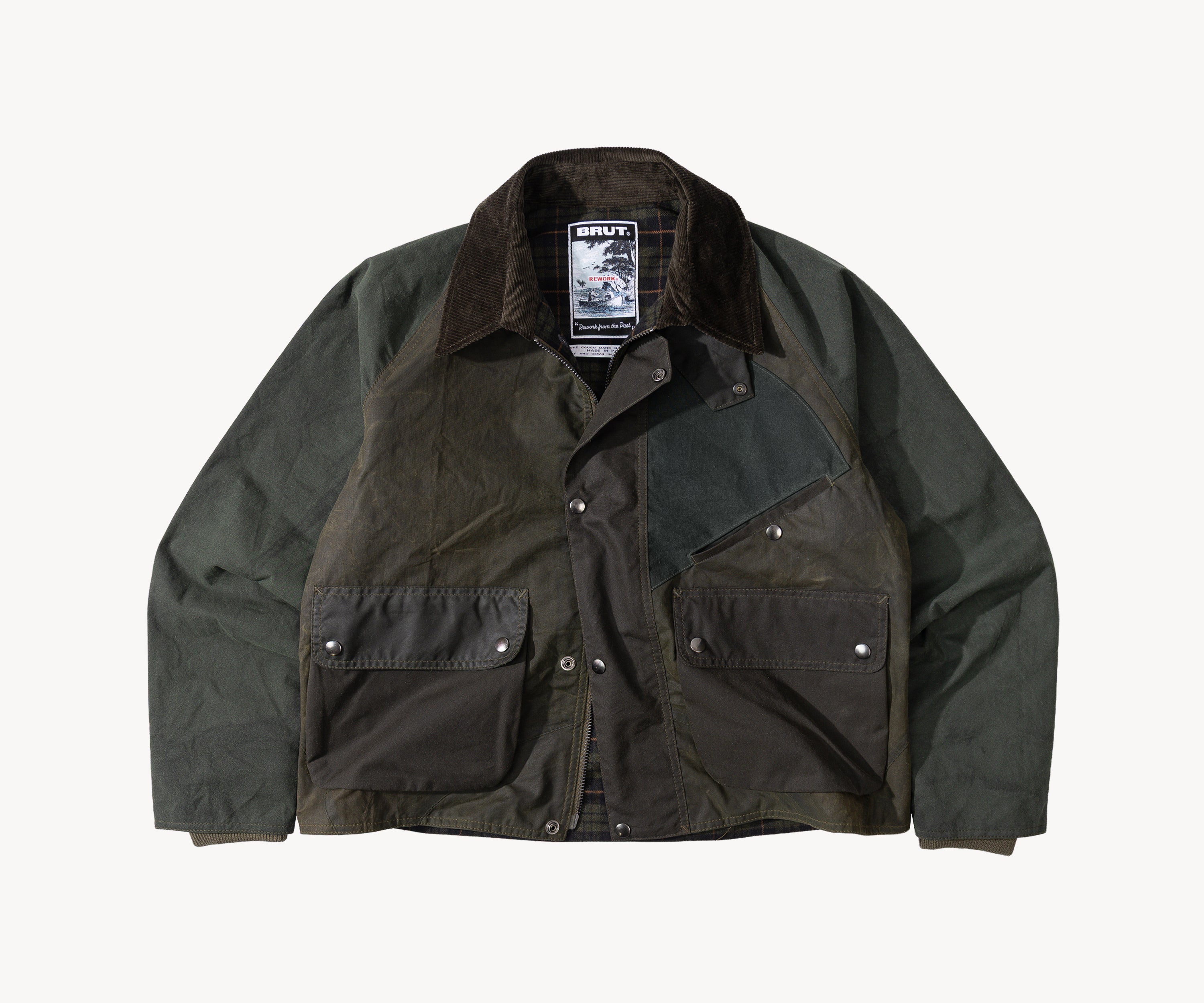 REWORK® KEEPER WAX JACKET - N° 012 Manteaux et vestes SMALL / VERT - BRUT Clothing