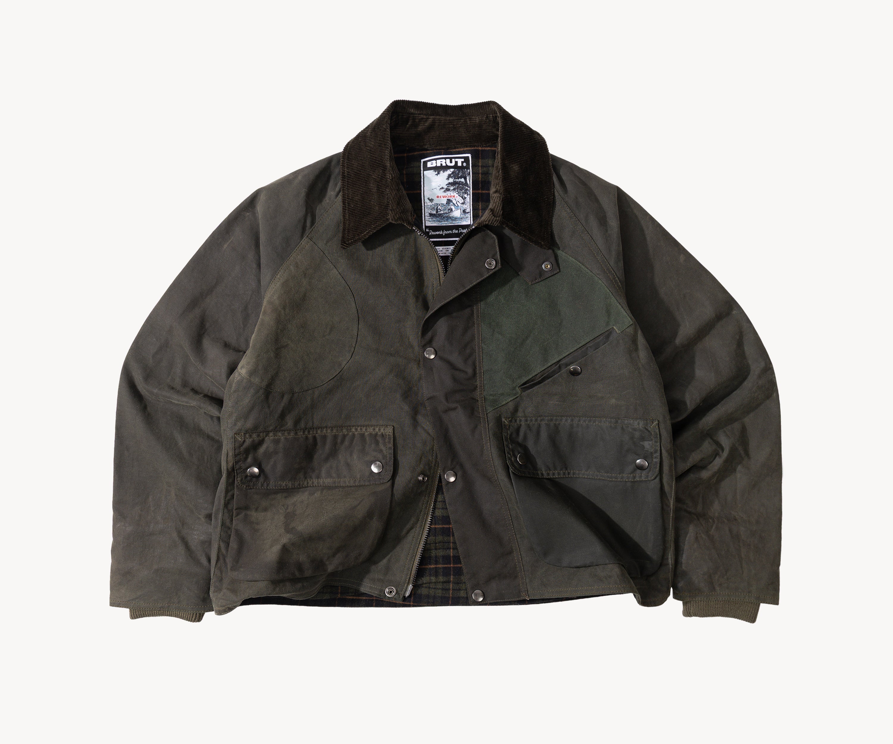 REWORK® KEEPER WAX JACKET - N° 007 Manteaux et vestes SMALL / VERT - BRUT Clothing