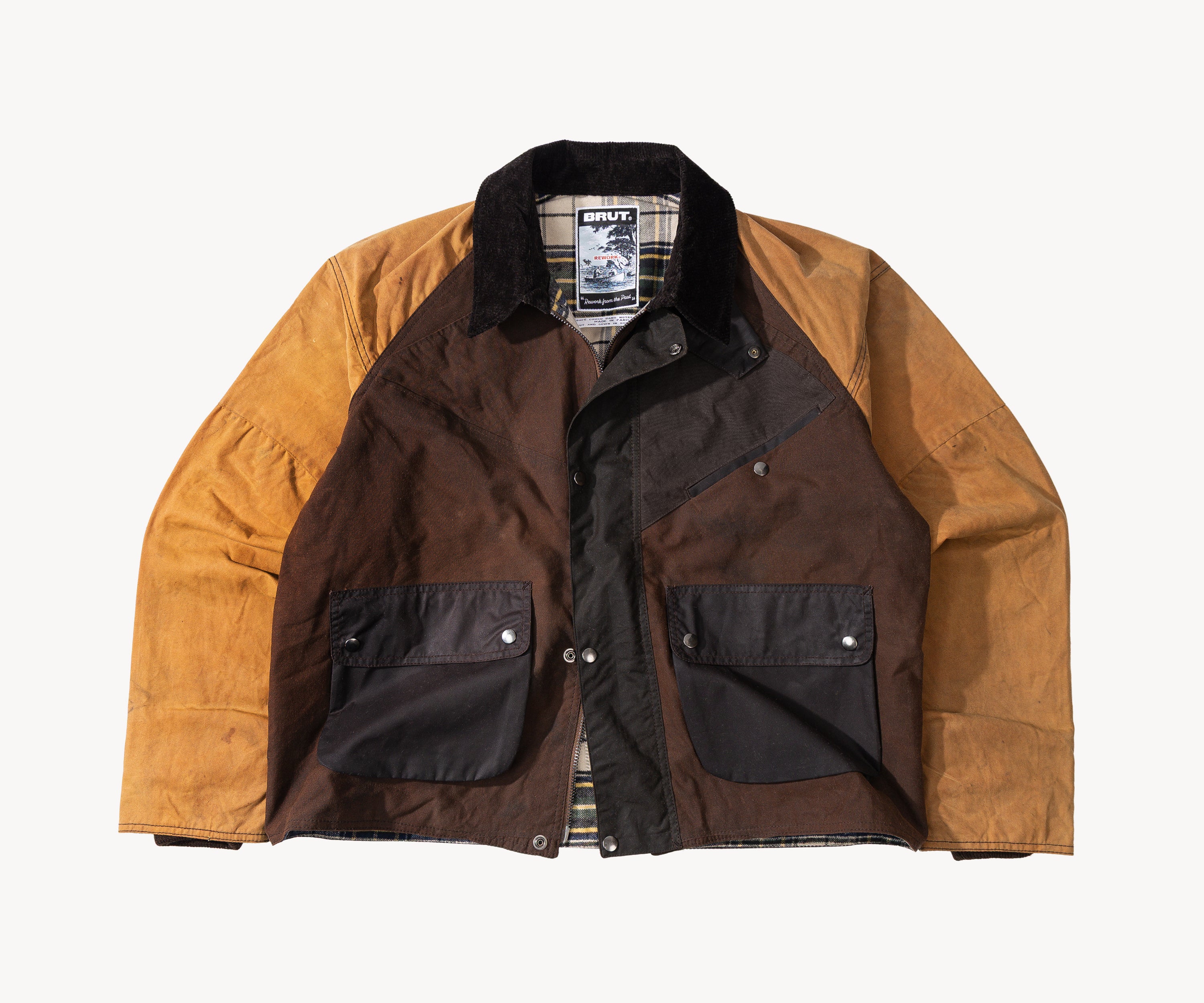 REWORK® KEEPER WAX JACKET - N° 056 Manteaux et vestes X-LARGE / MARRON - BRUT Clothing