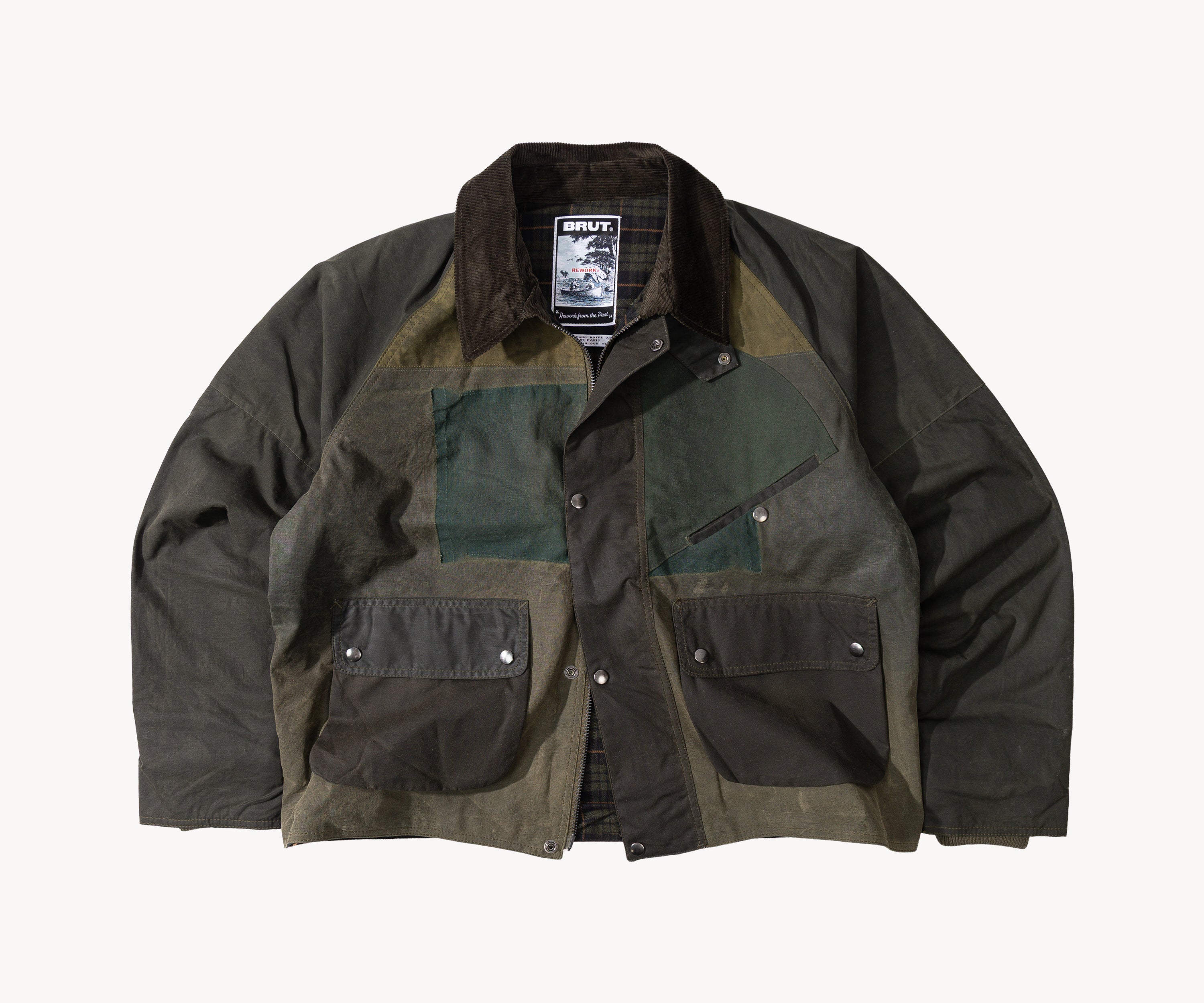 REWORK® KEEPER WAX JACKET - N° 062 Manteaux et vestes X-LARGE / VERT - BRUT Clothing