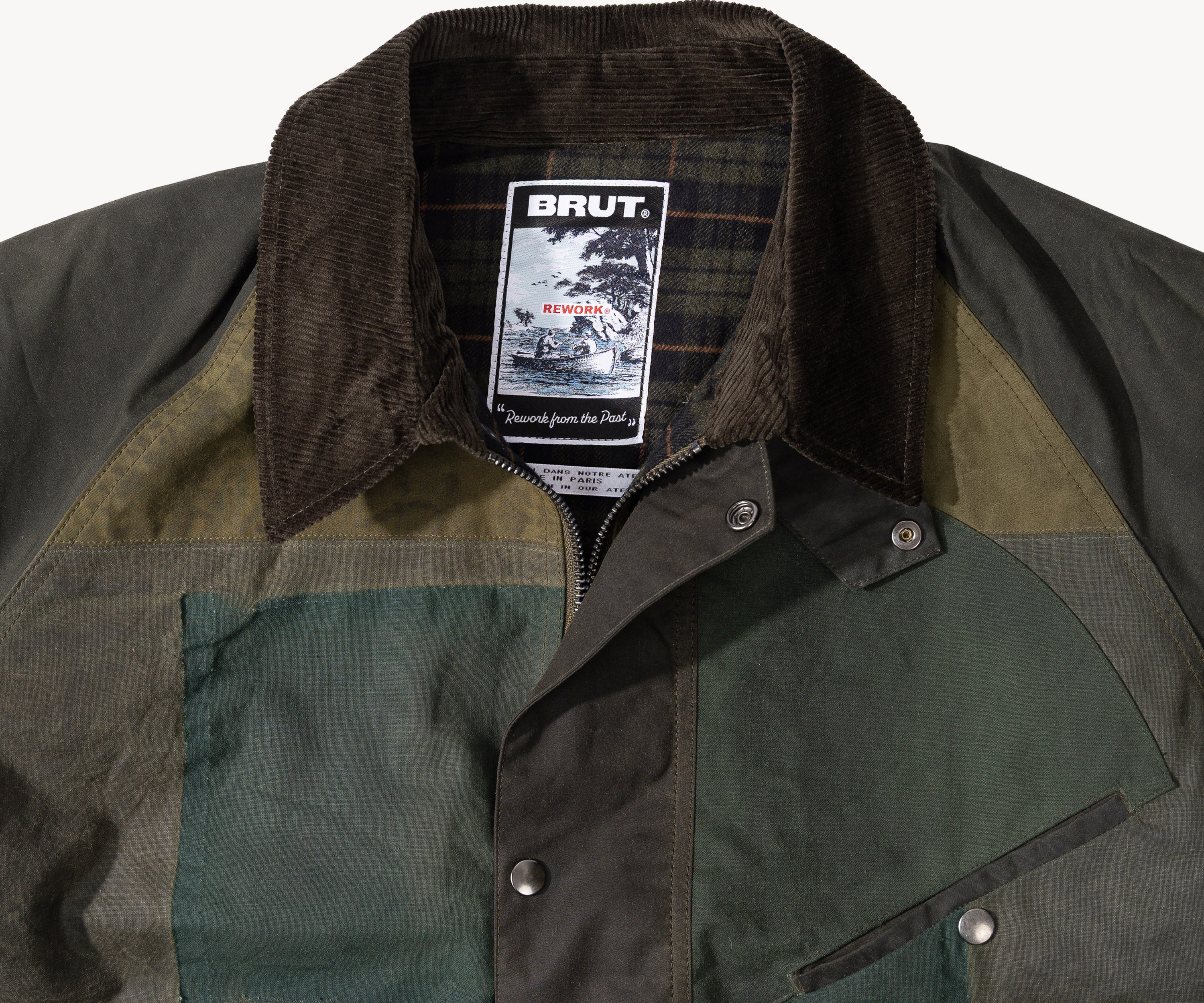 REWORK® KEEPER WAX JACKET - N° 062 Manteaux et vestes X-LARGE / VERT - BRUT Clothing