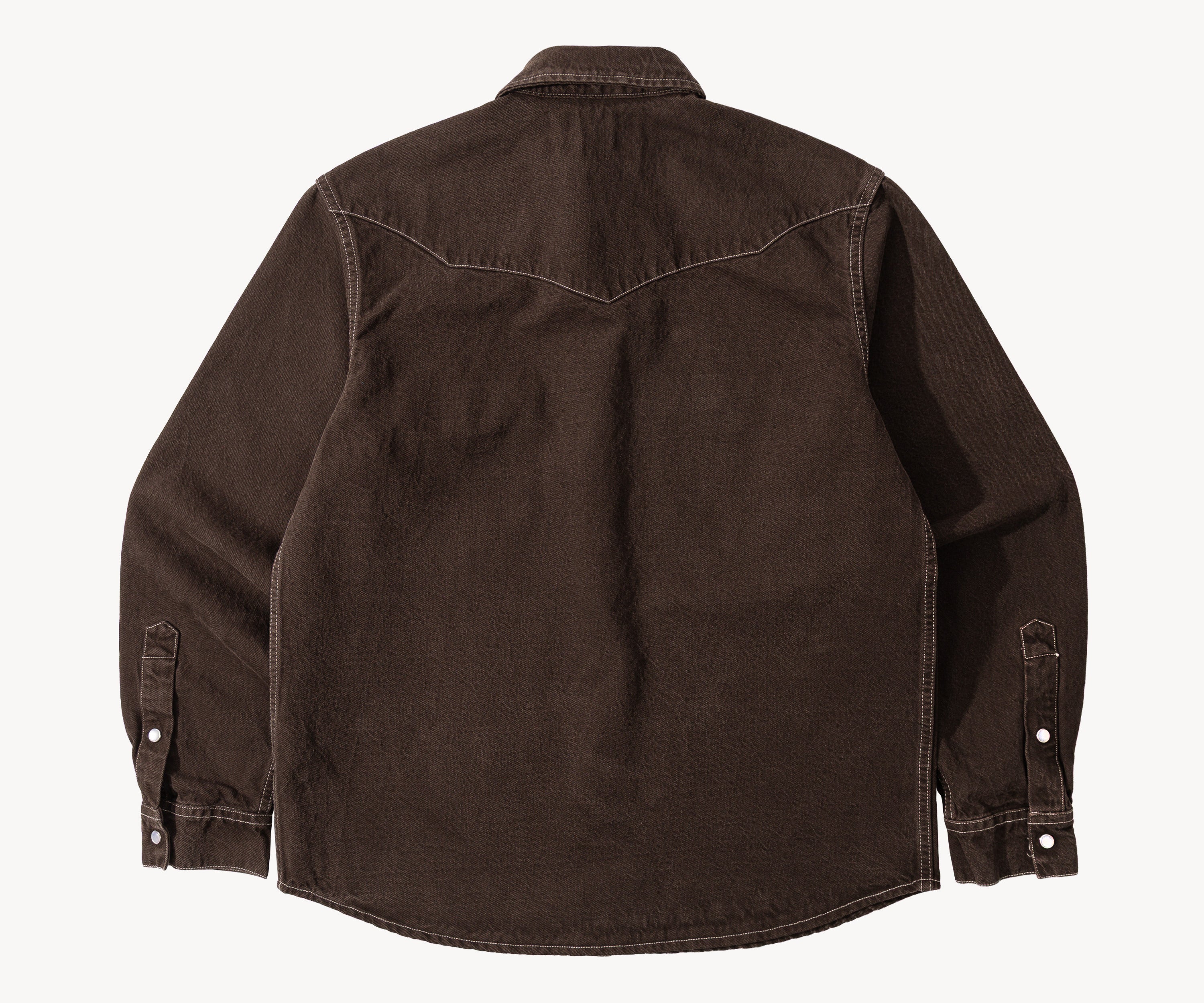 THE WESTERN DENIM SHIRT Shirts X-SMALL / OVERDYED BROWN - BRUT Clothing
