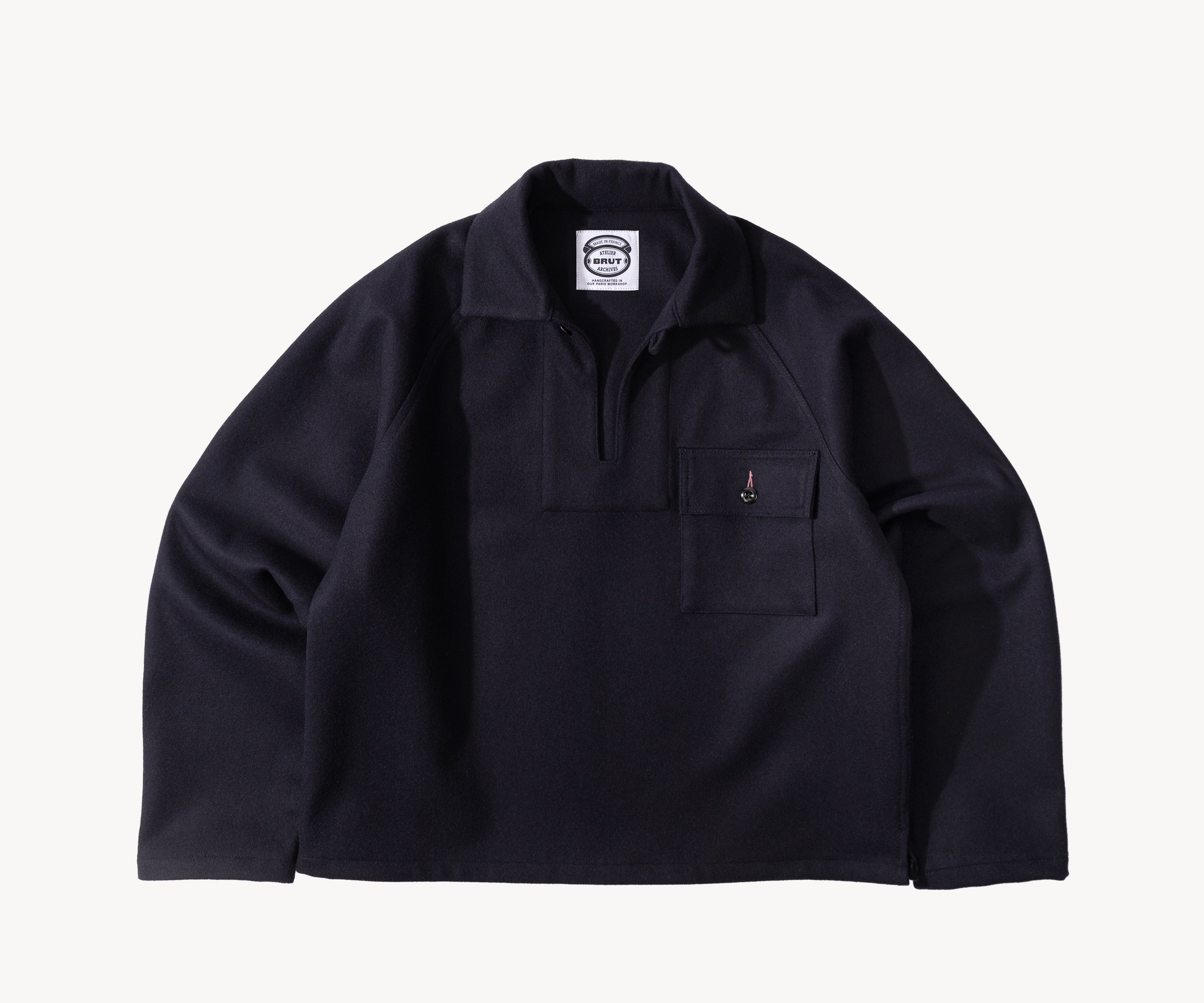 REWORK® WOOL FISHERMAN JACKET SMALL / BLEU - BRUT Clothing