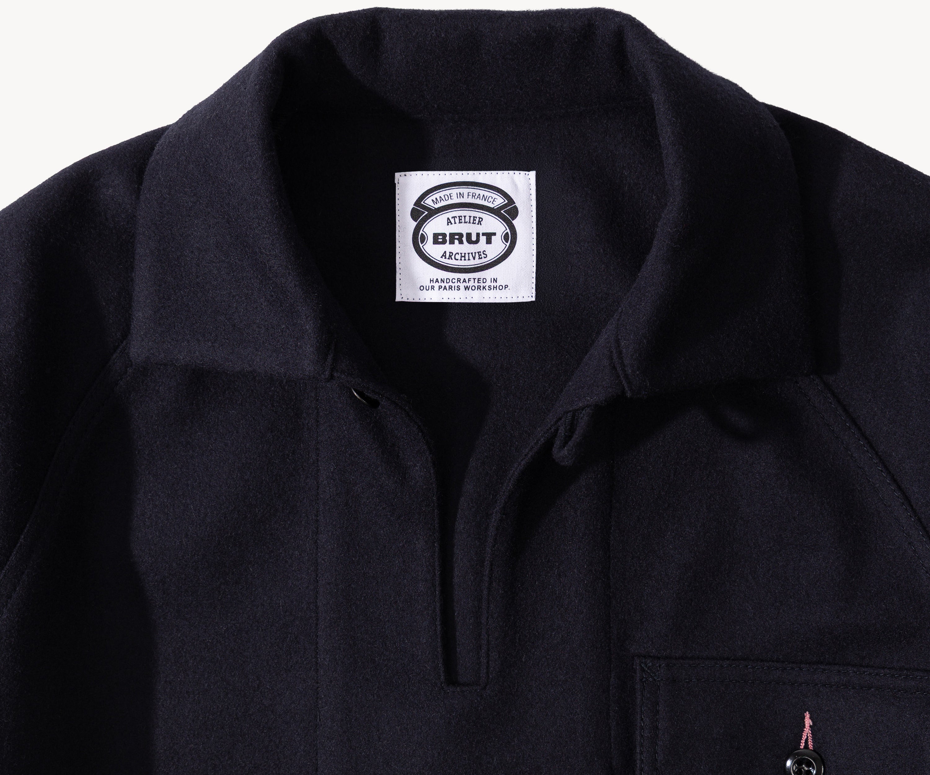 REWORK® WOOL FISHERMAN JACKET SMALL / BLEU - BRUT Clothing