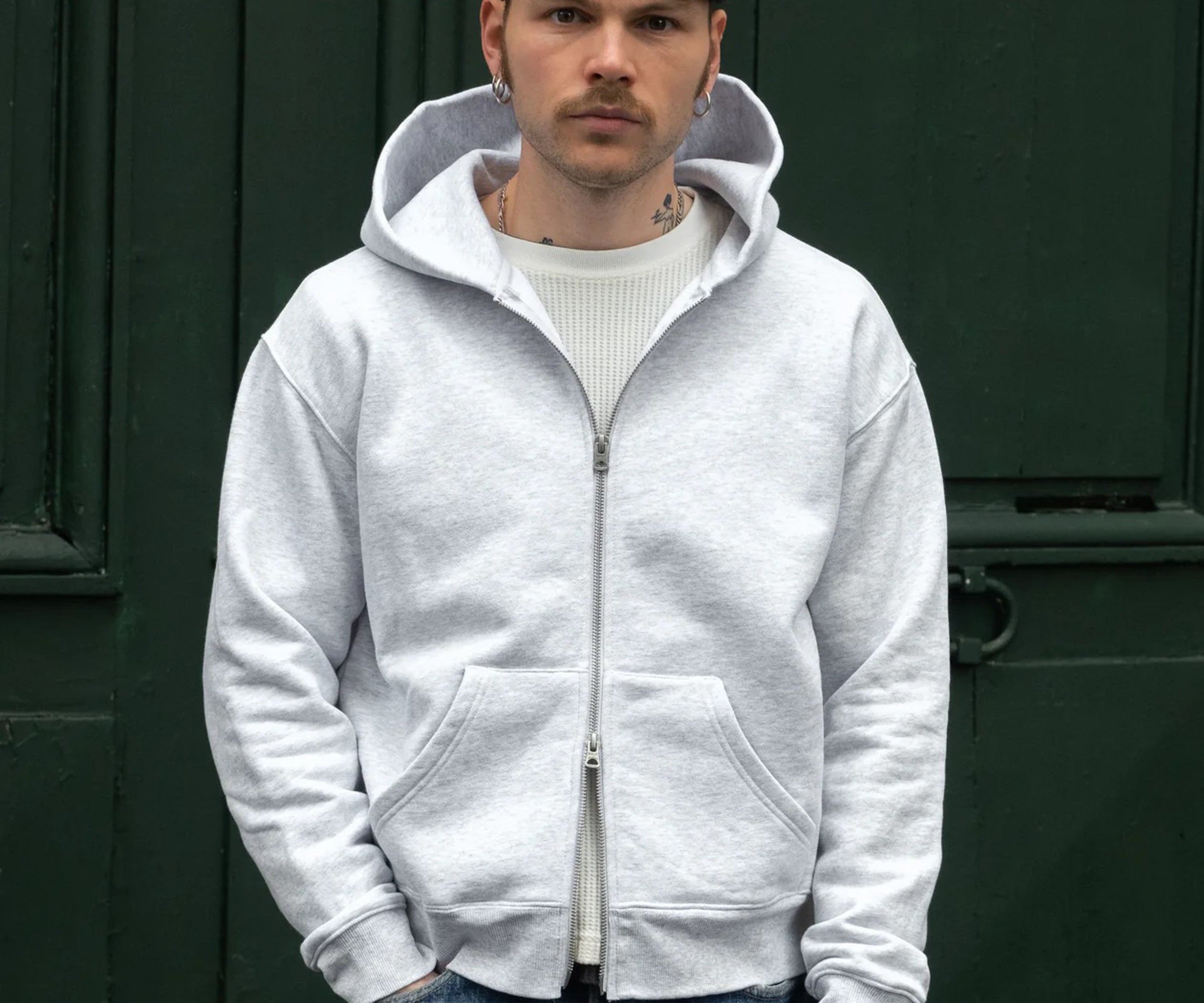 THE ZIP SWEAT Sweats à capuche X-SMALL / GRIS CHINÉ - BRUT Clothing