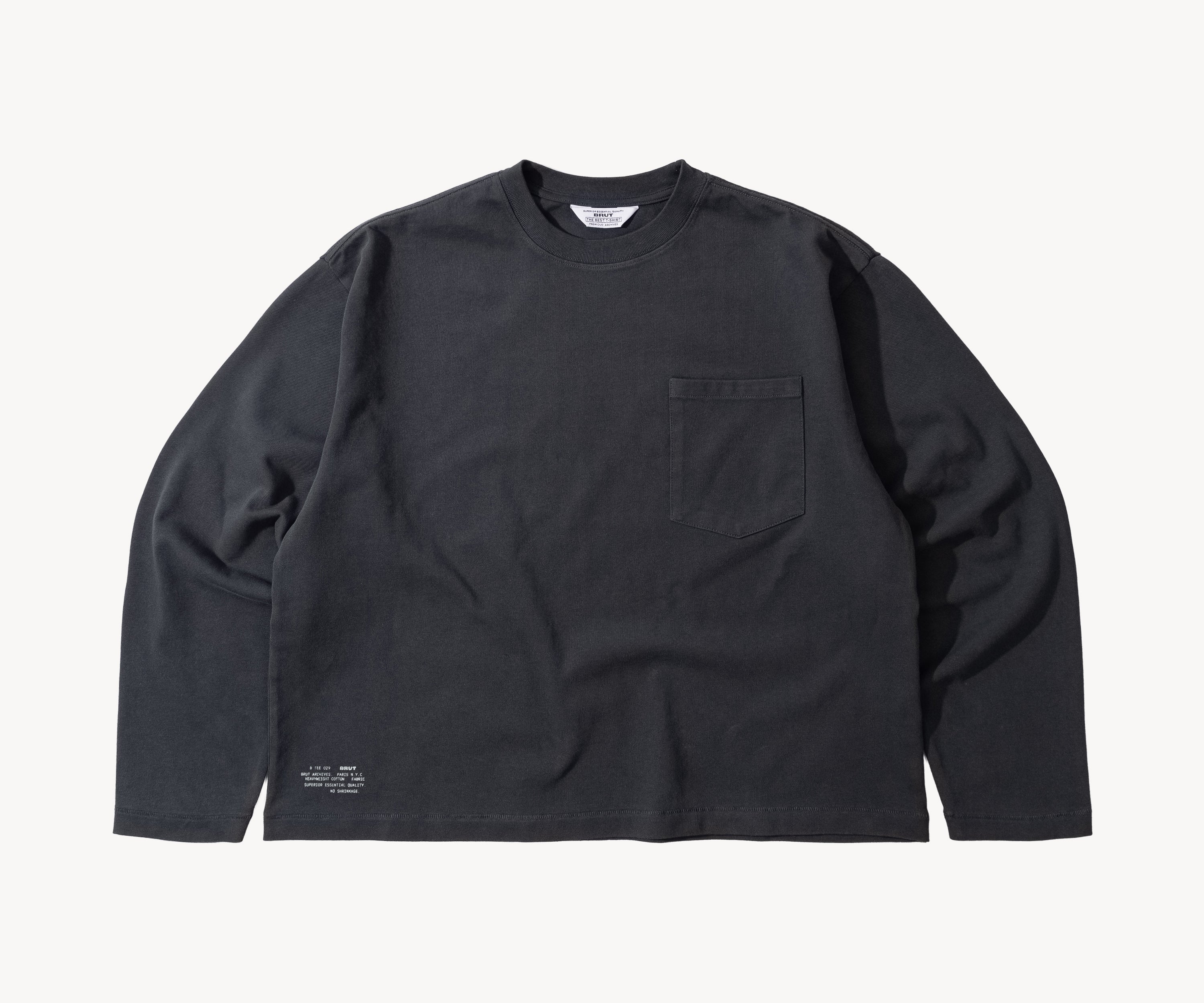 THE BEST LONG SLEEVES POCKET T-SHIRT - T-shirts X-SMALL / ARDOISE - BRUT Clothing