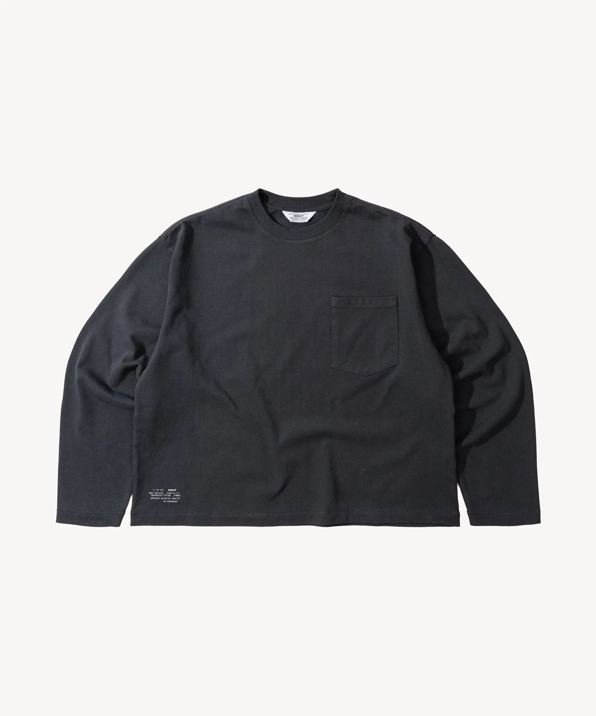 トップス Brut clothing long sleeve t shirt (XL) THE BEST LONG SLEEVES POCKET T-SHIRT - SLATE | BRUT Clothing