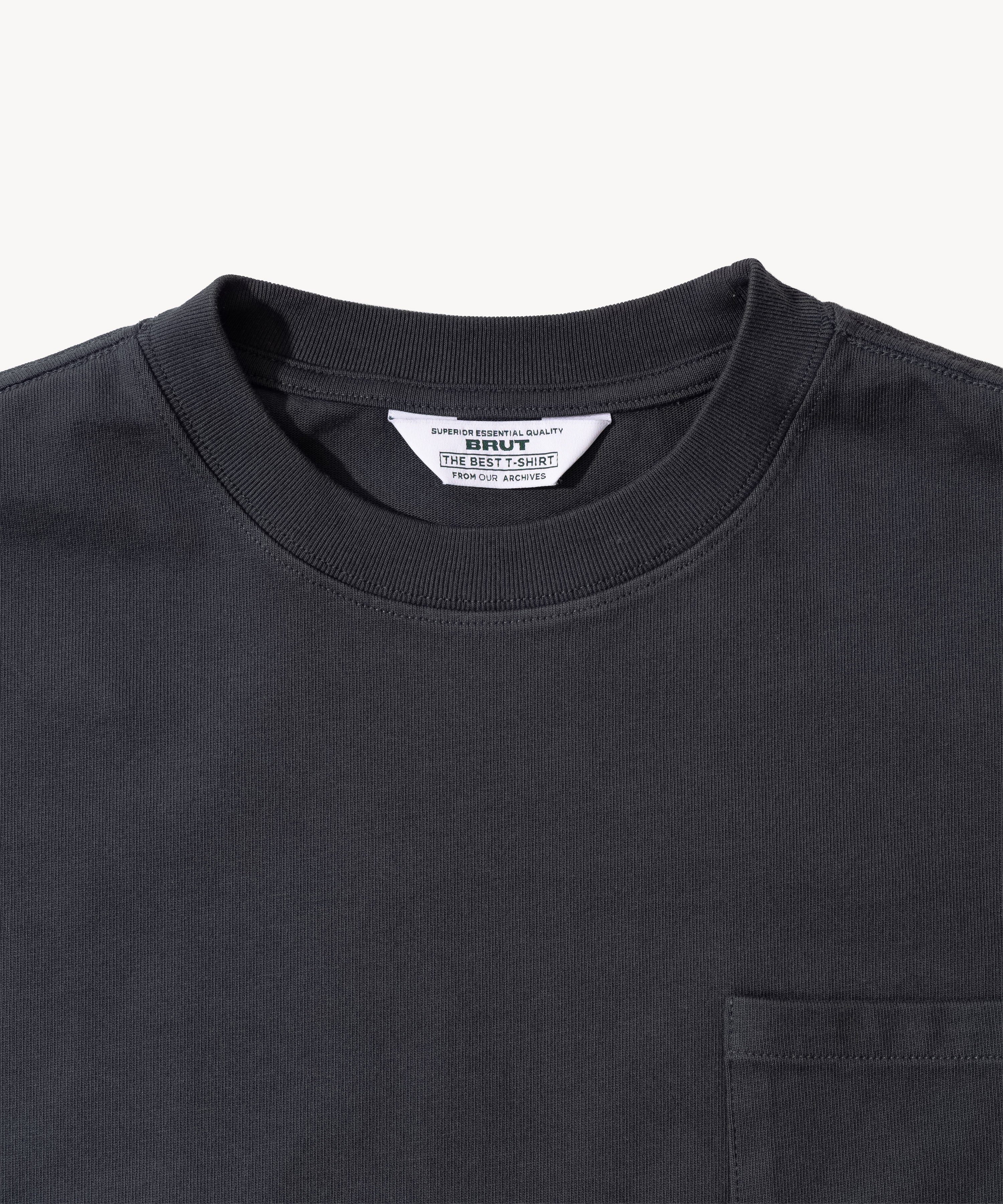 THE BEST LONG SLEEVES POCKET T-SHIRT - SLATE | BRUT Clothing