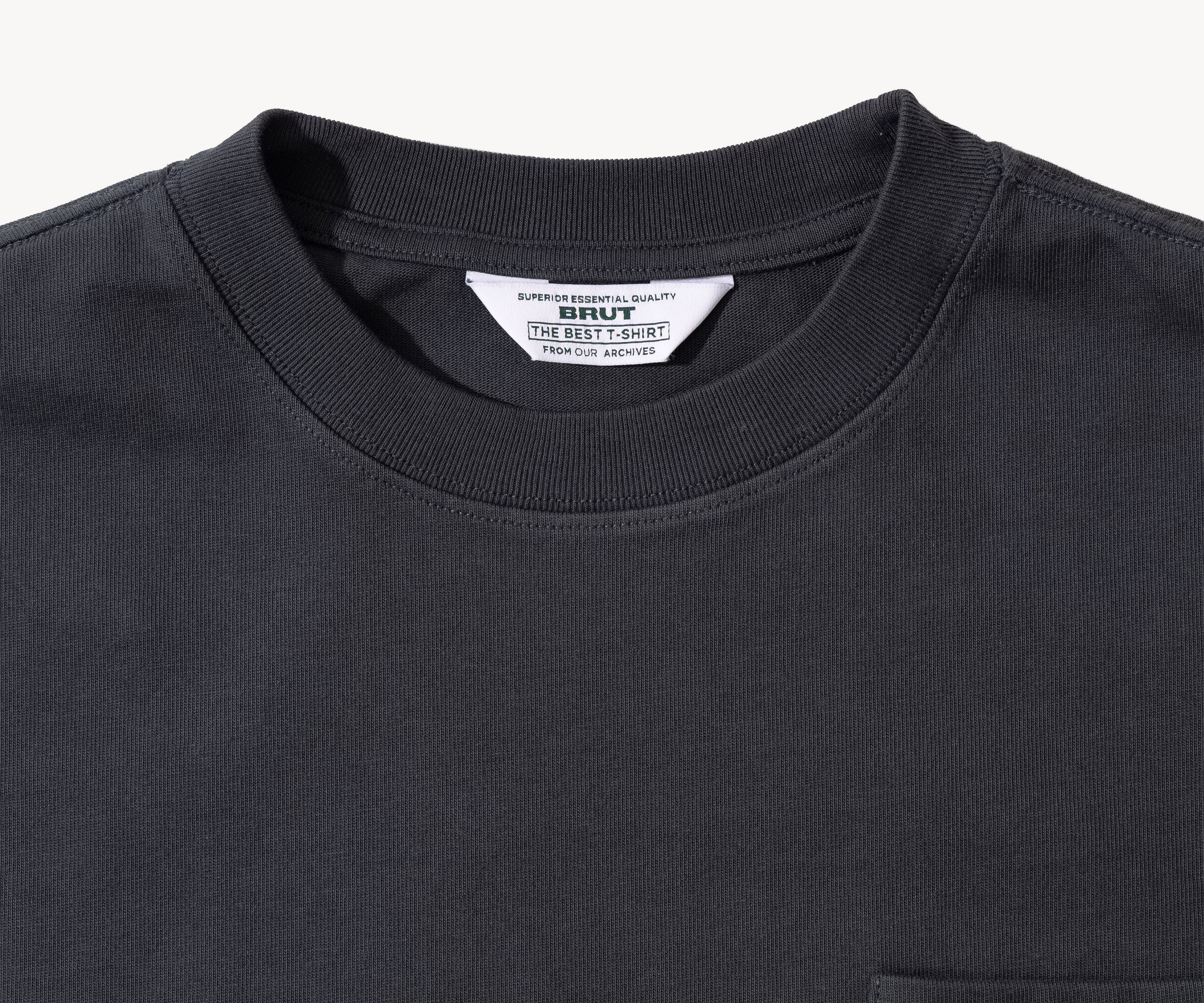 THE BEST LONG SLEEVES POCKET T-SHIRT - T-shirts X-SMALL / ARDOISE - BRUT Clothing