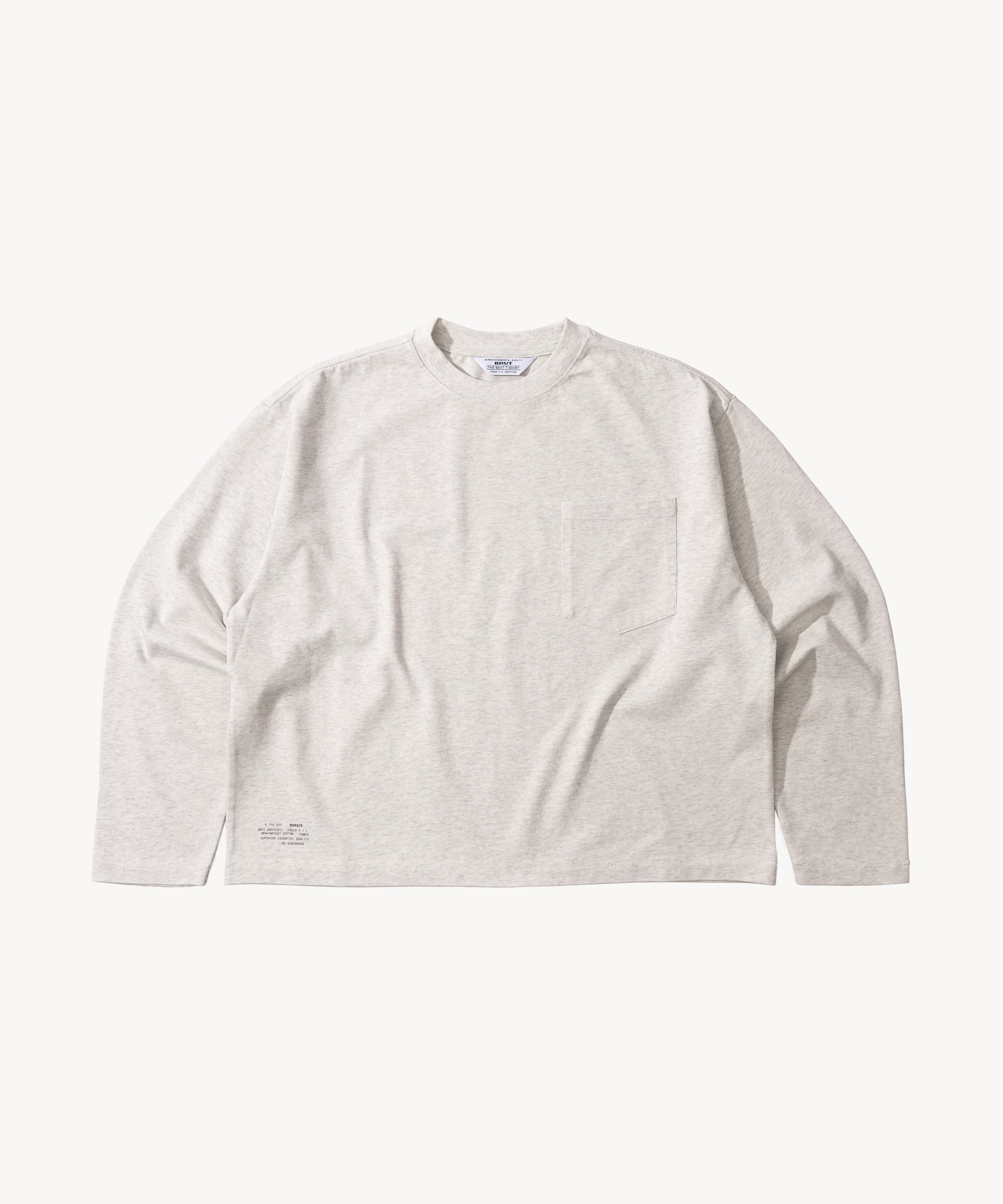 トップス Brut clothing long sleeve t shirt (XL) THE BEST LONG SLEEVES POCKET T-SHIRT - HEATHER GREY | BRUT Clothing