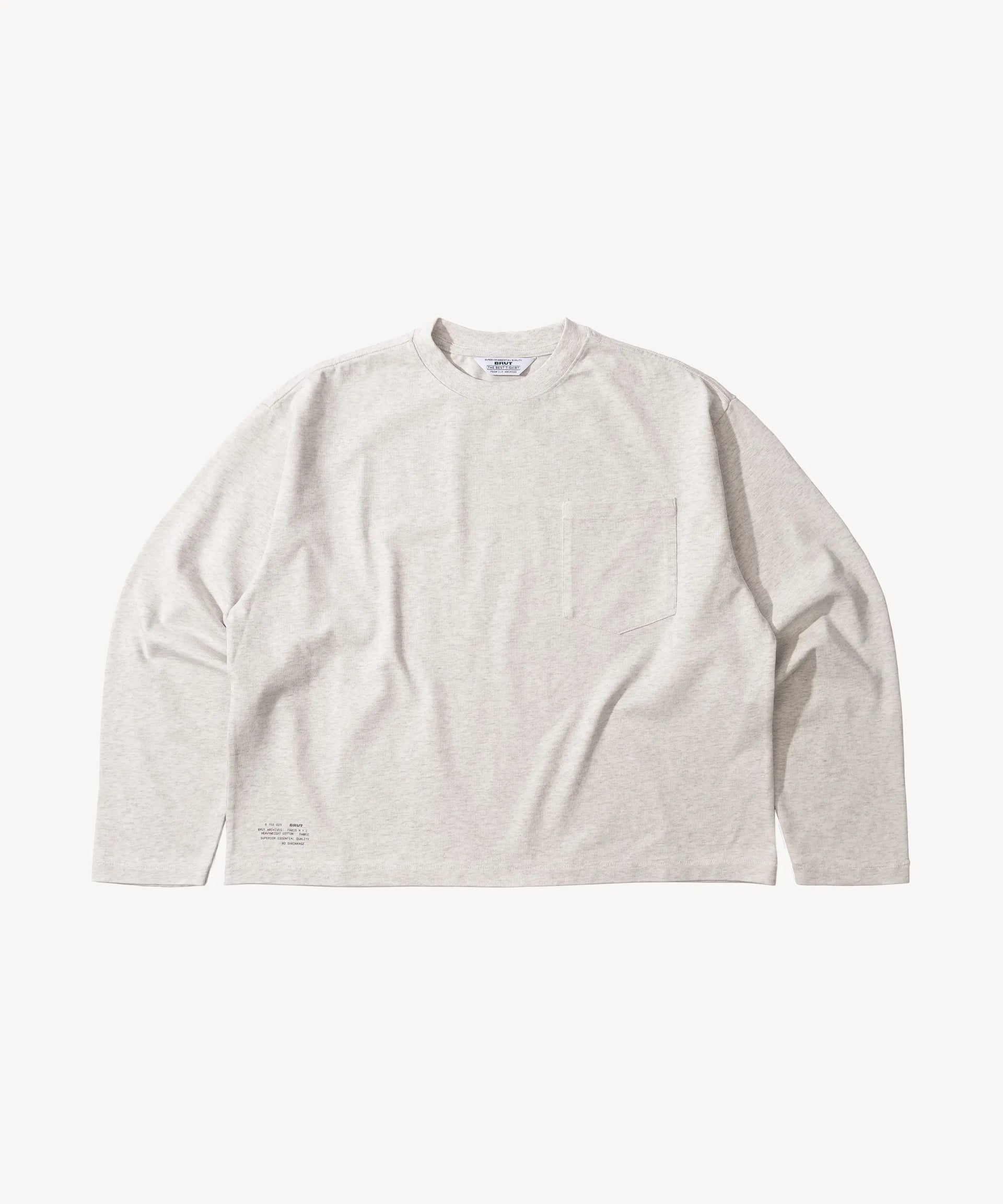 トップス Brut clothing long sleeve t shirt (XL) THE BEST LONG SLEEVES POCKET T-SHIRT - HEATHER GREY | BRUT Clothing