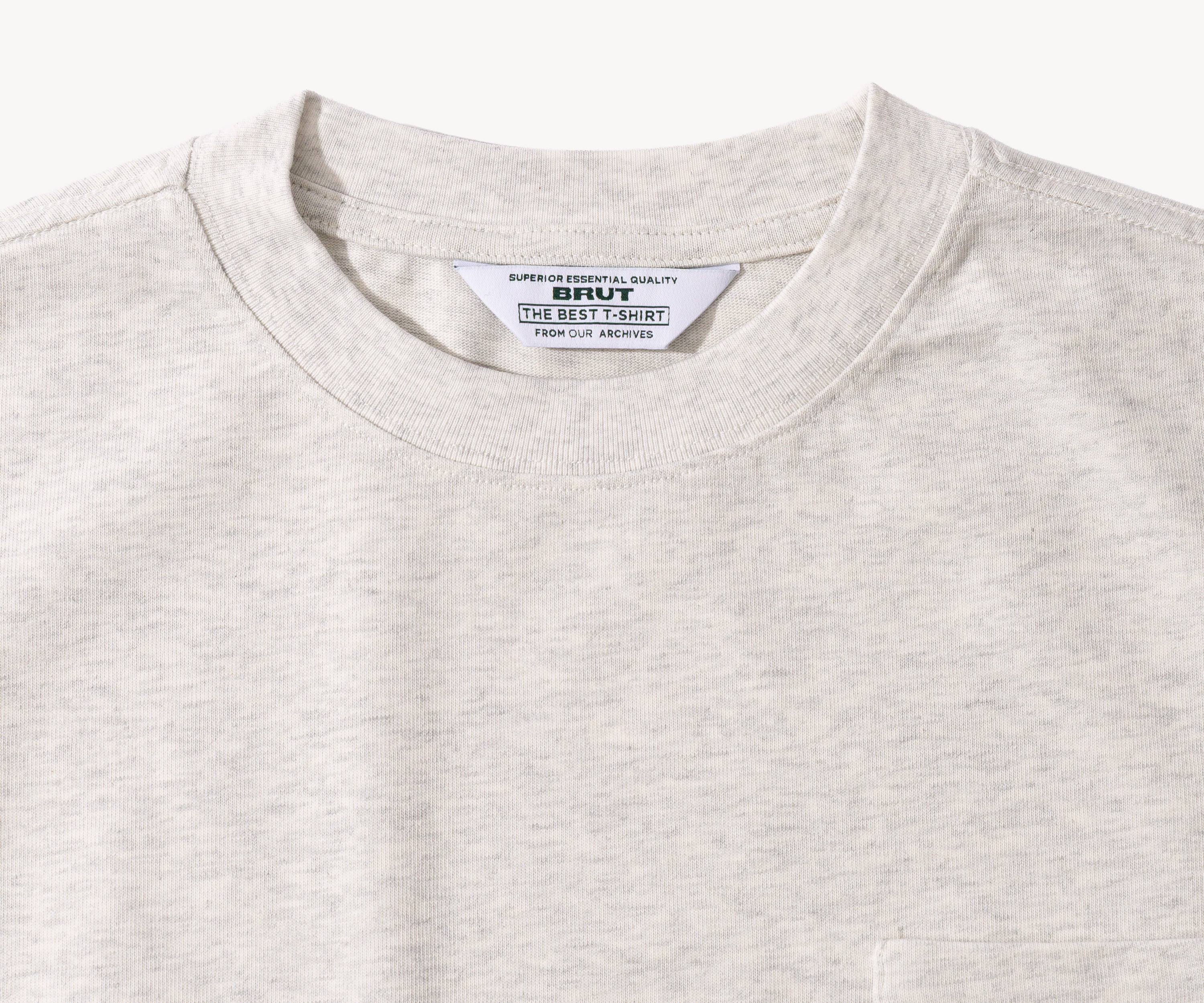 THE BEST LONG SLEEVES POCKET T-SHIRT T-Shirts X-SMALL / HEATHER GREY - BRUT Clothing
