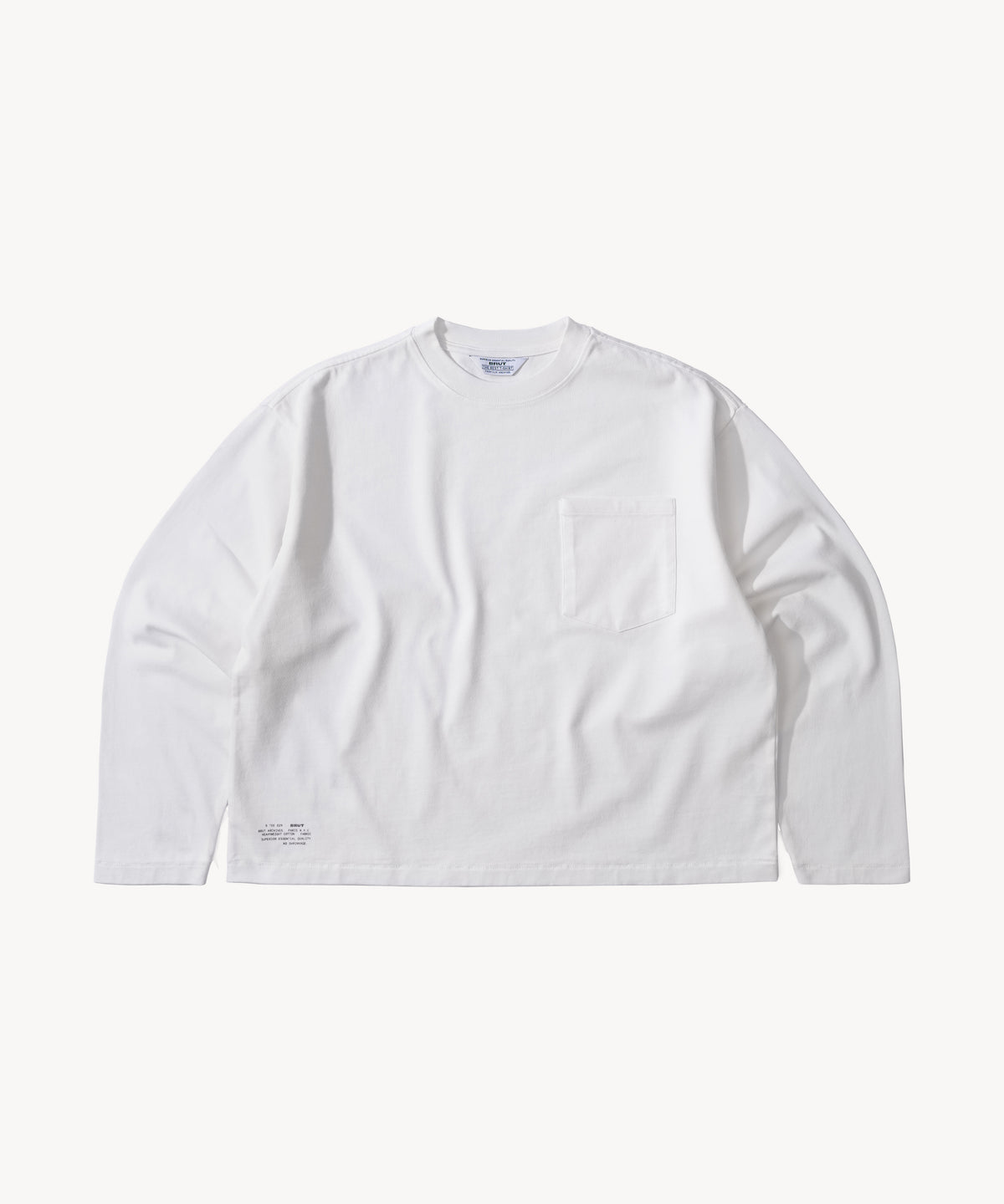 THE BEST LONG SLEEVES POCKET T-SHIRT - WHITE | BRUT Clothing
