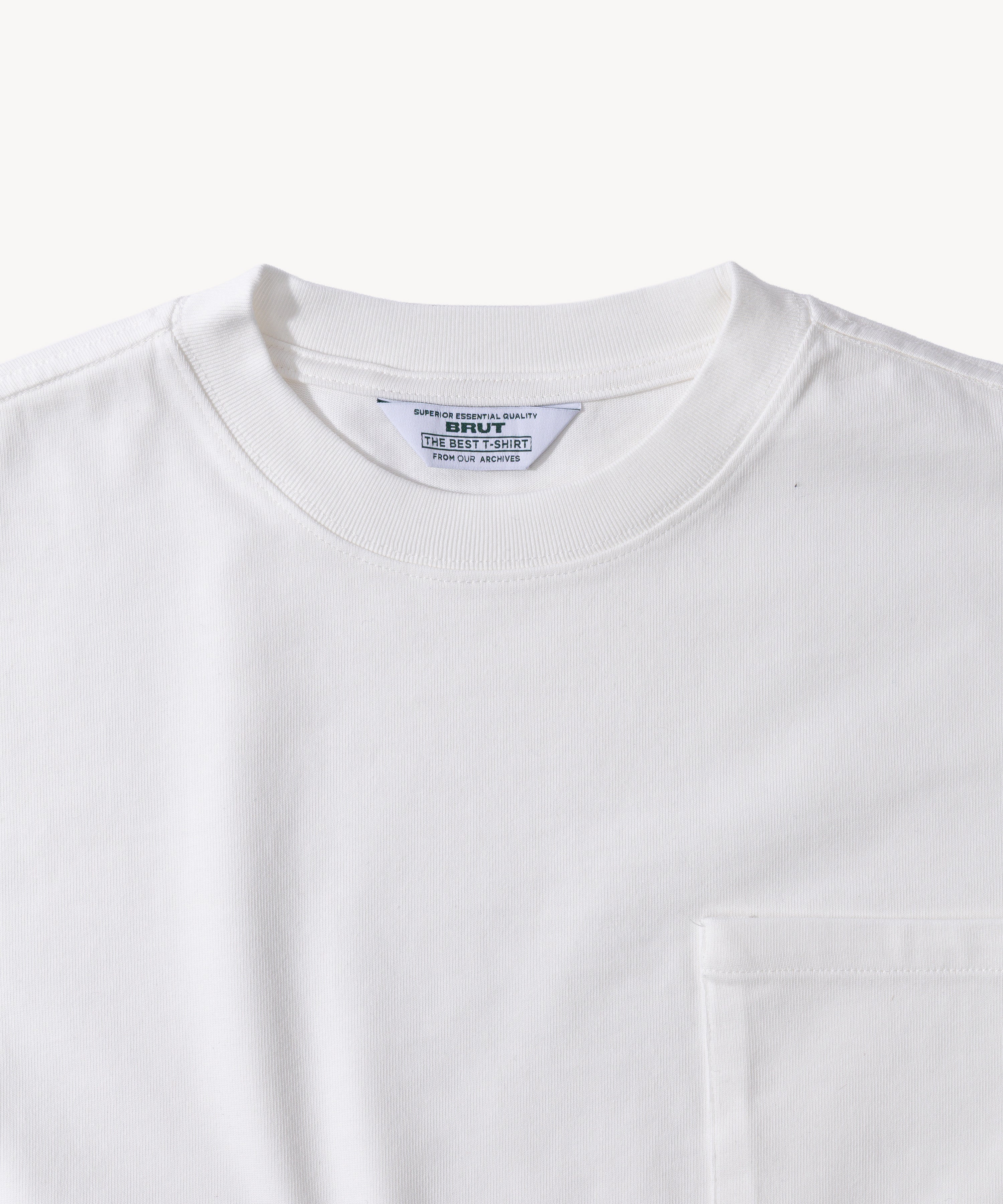THE BEST LONG SLEEVES POCKET T-SHIRT - WHITE | BRUT Clothing