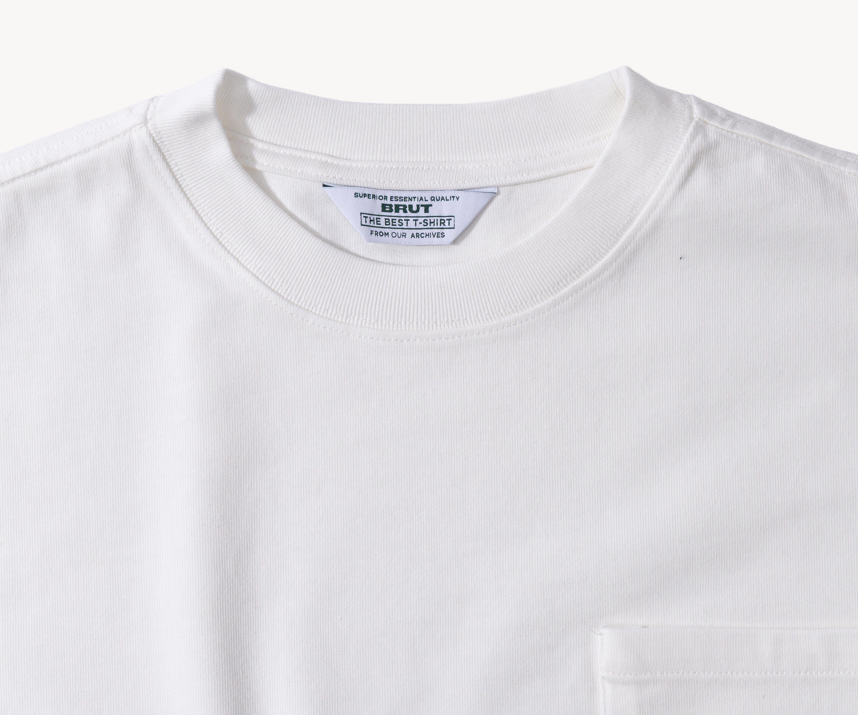 THE BEST LONG SLEEVES POCKET T-SHIRT - T-shirts X-SMALL / BLANC - BRUT Clothing
