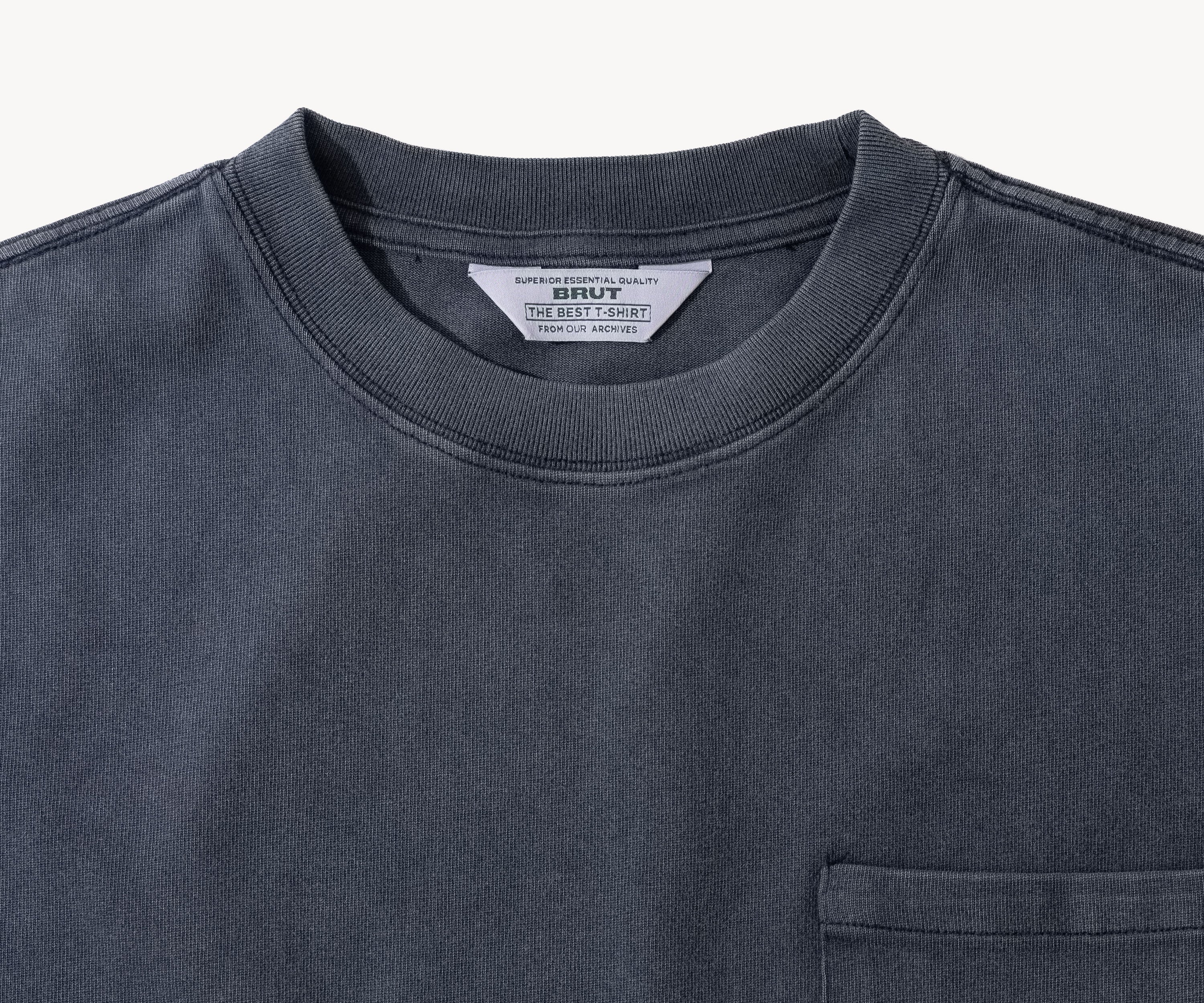 THE BEST LONG SLEEVES POCKET T-SHIRT T-Shirts X-SMALL / NAVY - BRUT Clothing