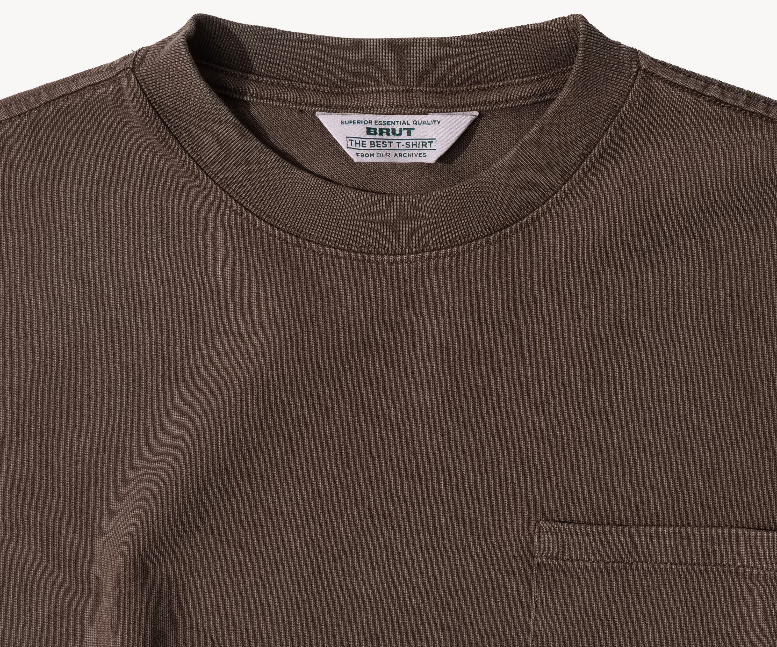 THE BEST LONG SLEEVES POCKET T-SHIRT T-Shirts X-SMALL / LIGHT BROWN - BRUT Clothing