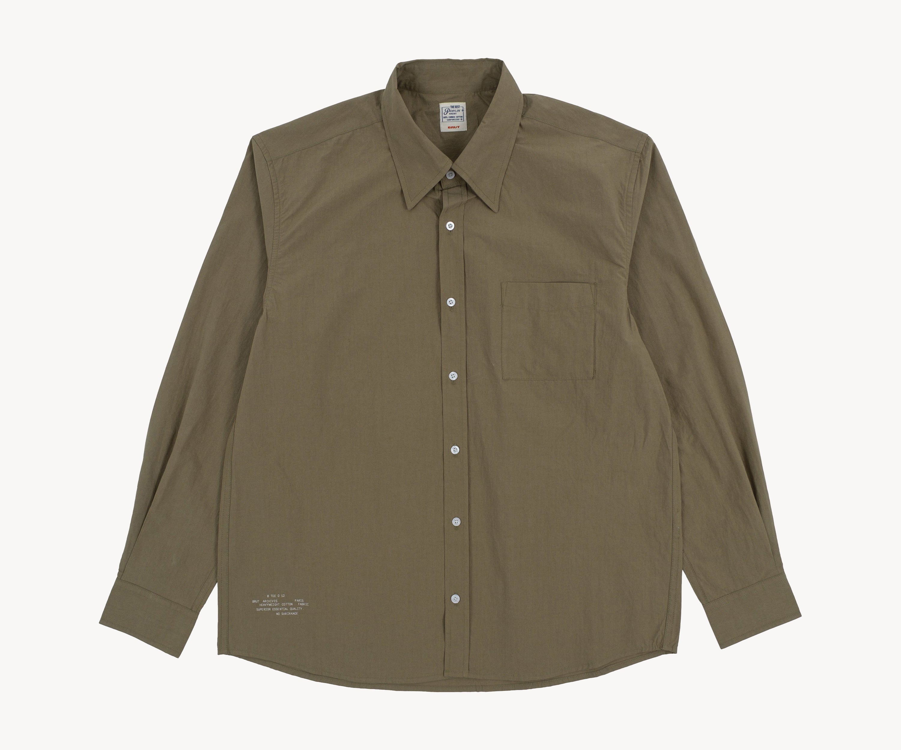 THE BEST POPLIN SHIRT Chemises XS / VERT OLIVE - BRUT Clothing