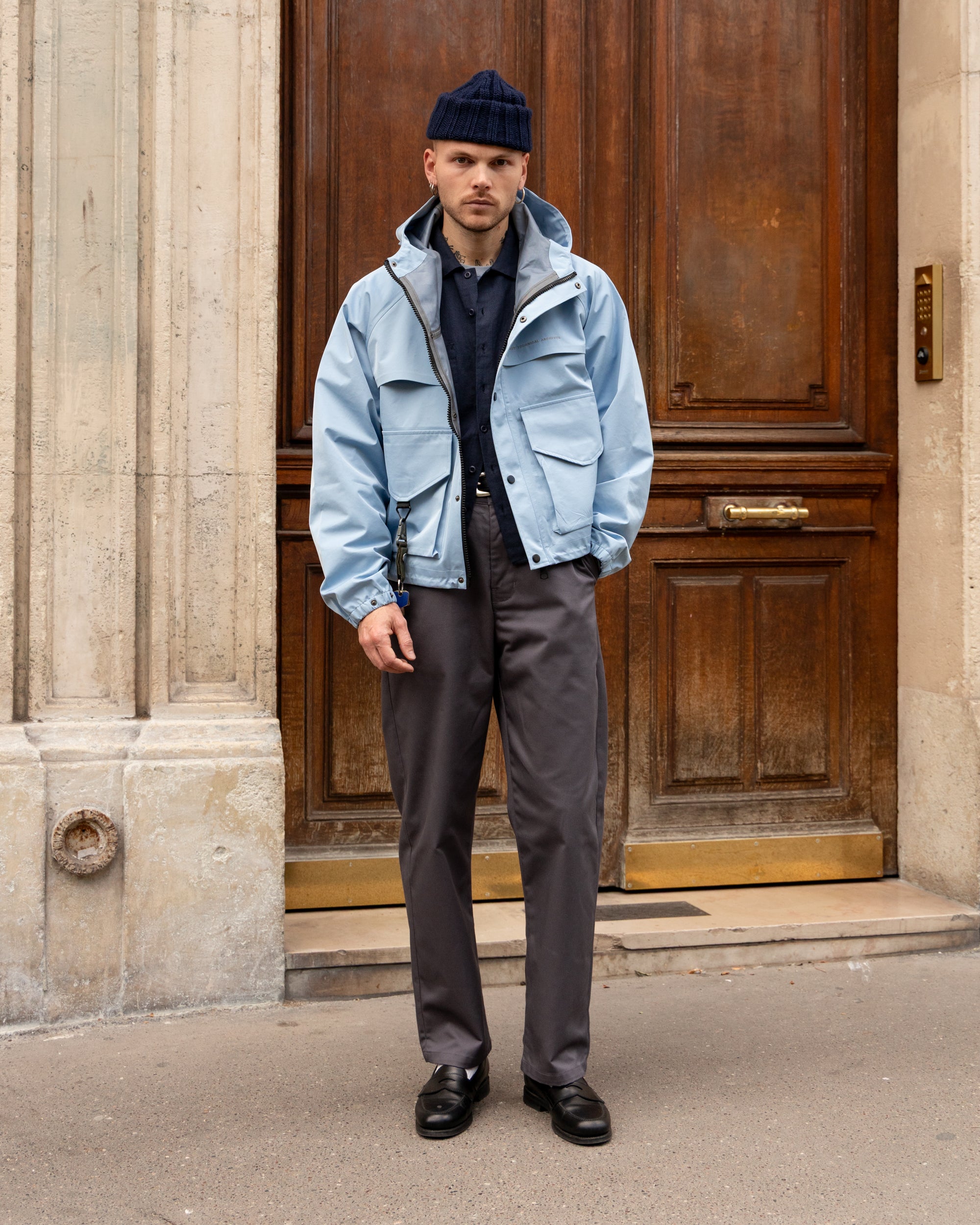 THE RAIN CROPPED JACKET - SKY BLUE | BRUT Vintage Shop