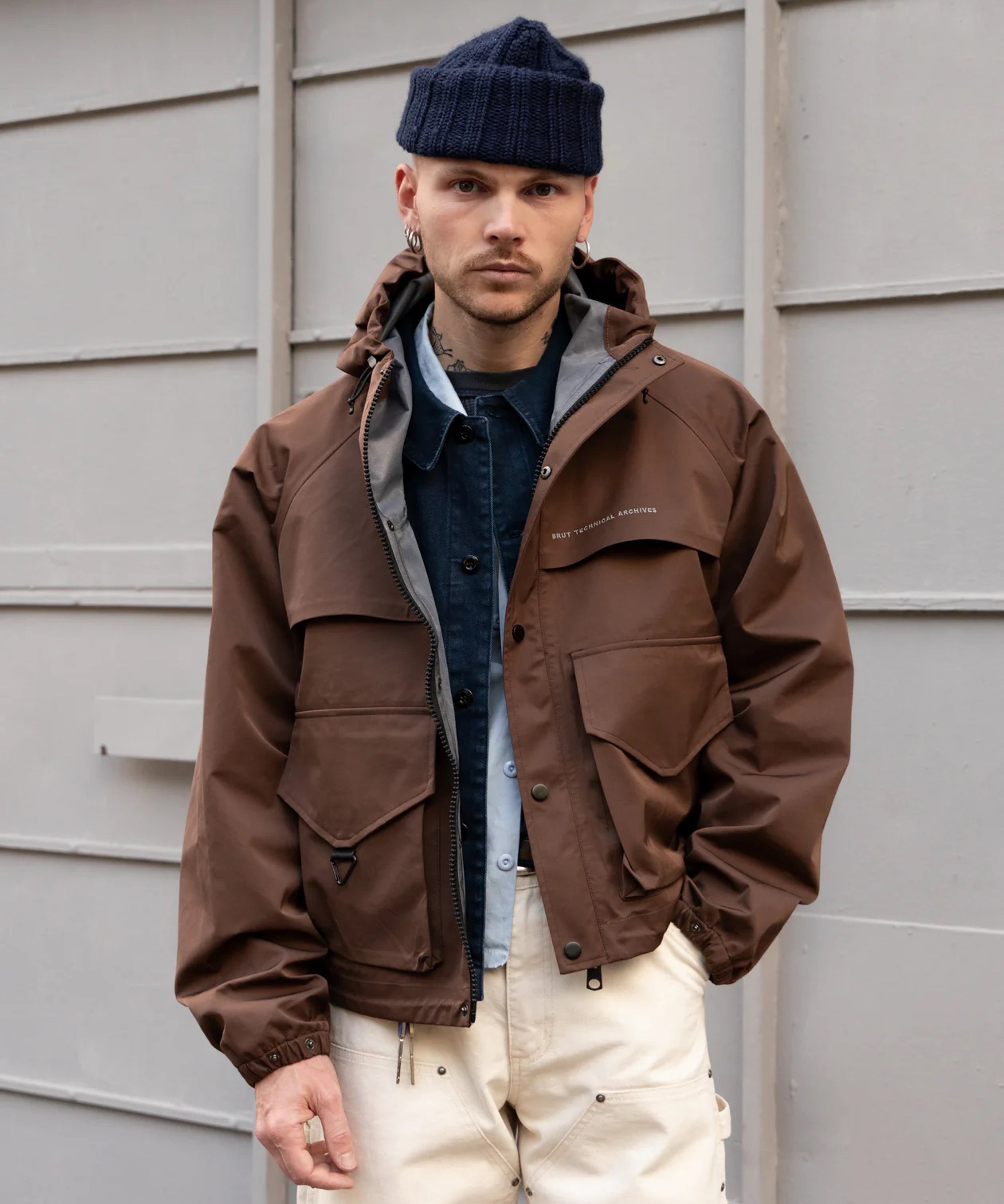THE RAIN CROPPED JACKET - BROWN | BRUT CLOTHING – BRUT Clothing