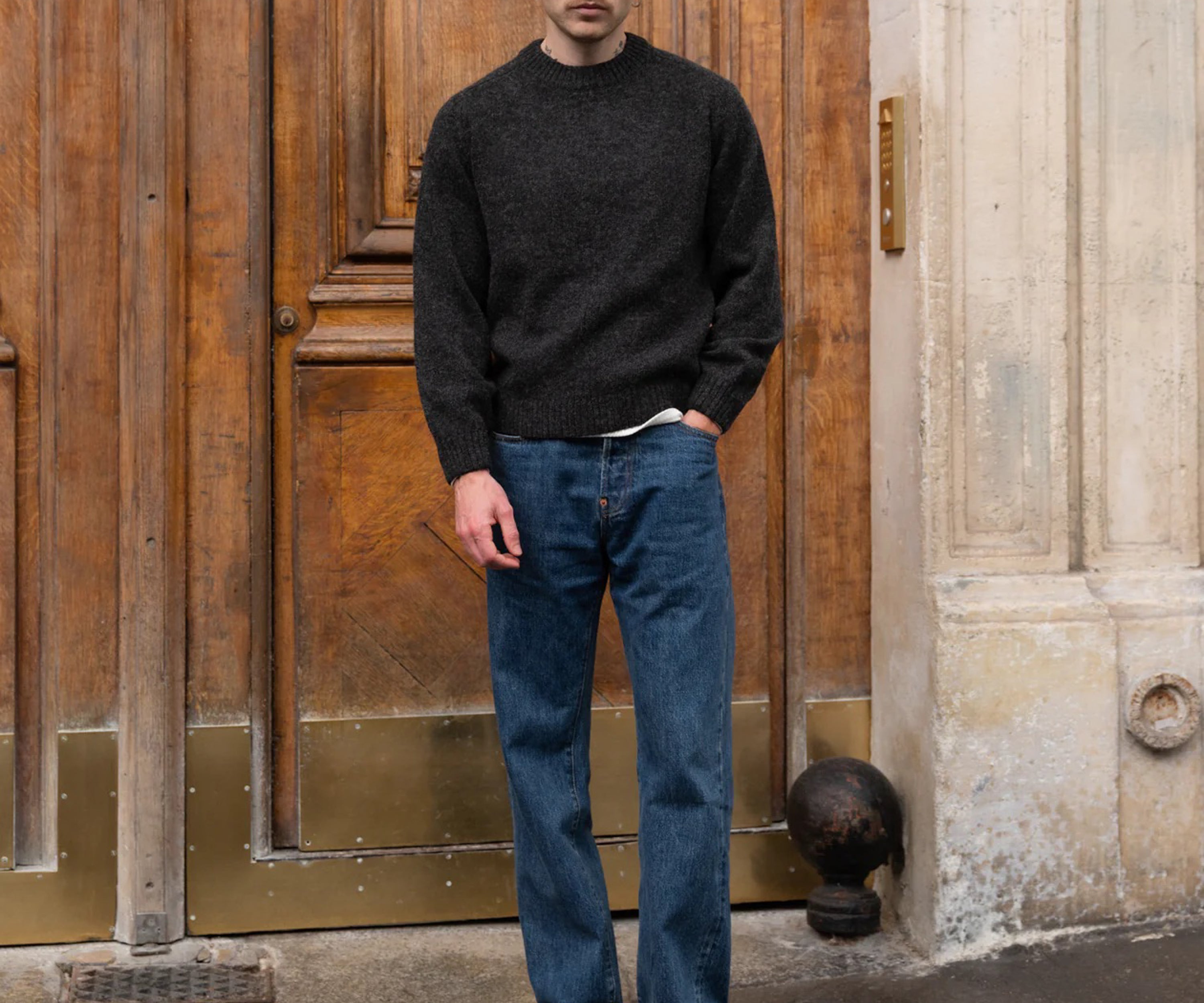 THE SHETLAND SWEATER Knitwear X-SMALL / CHARCOAL - BRUT Clothing