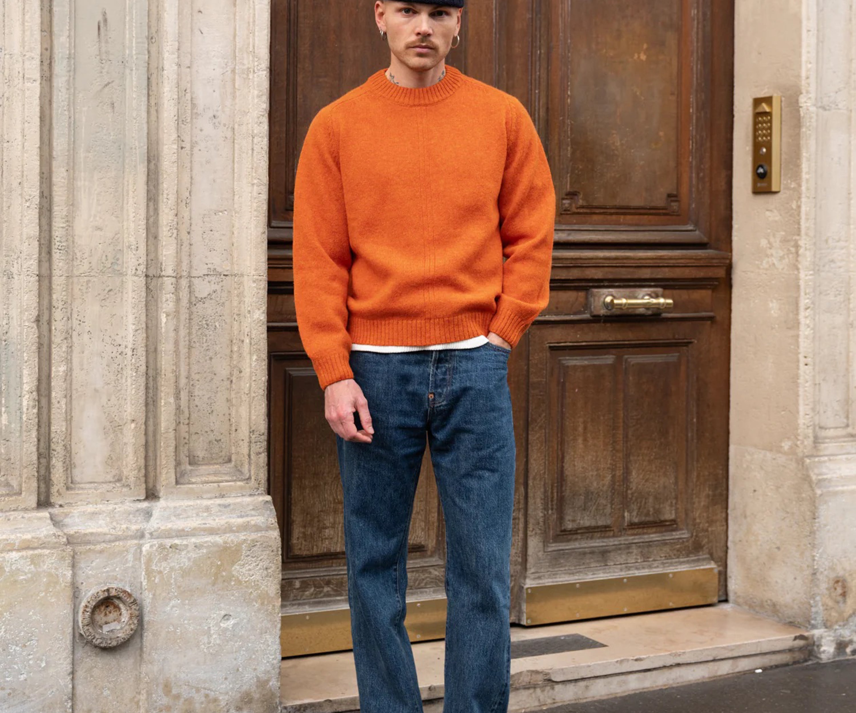 THE SHETLAND SWEATER Tricot XS / ORANGE - BRUT Clothing