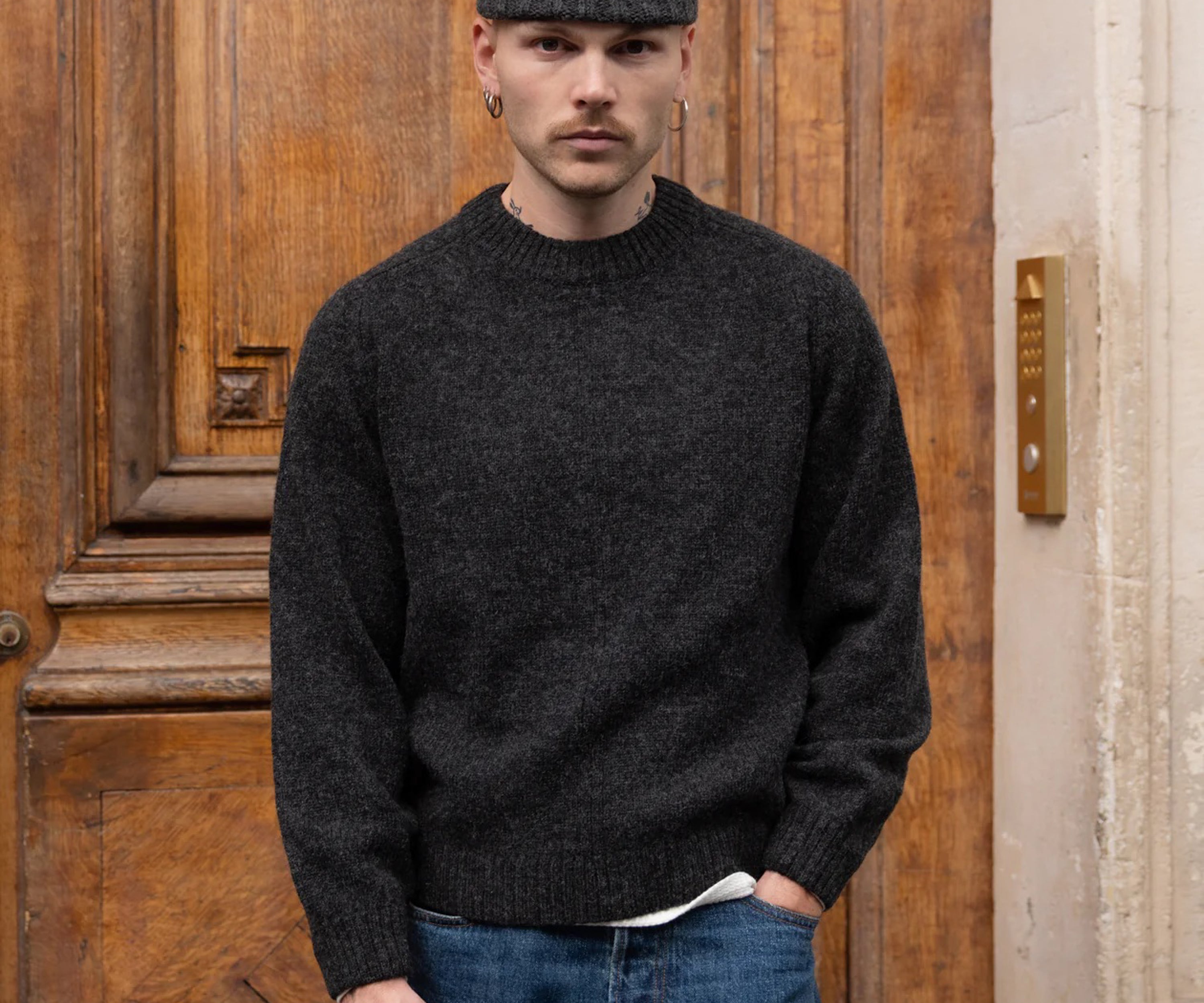 THE SHETLAND SWEATER Knitwear X-SMALL / CHARCOAL - BRUT Clothing