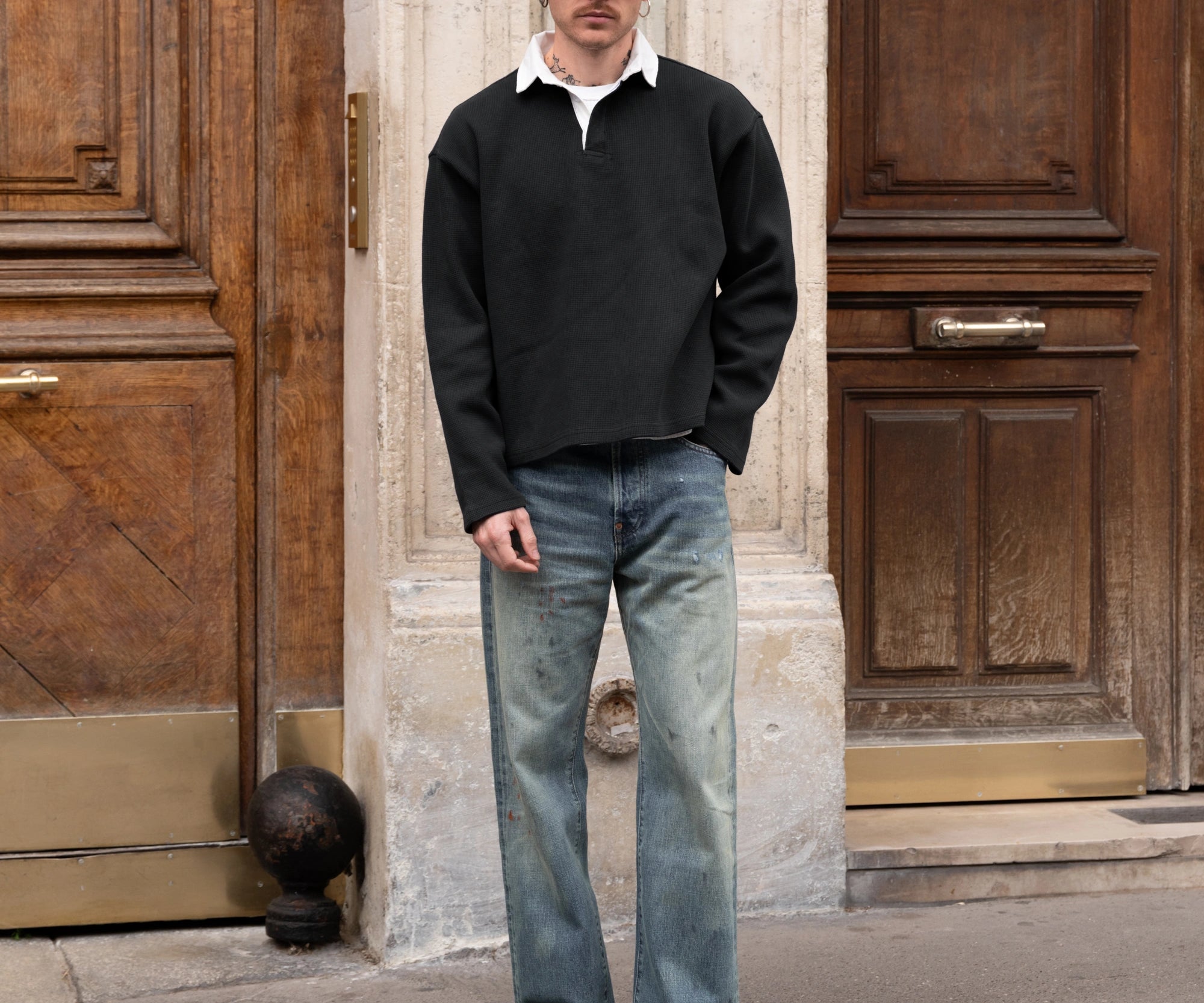 THE THERMAL POLO Sweats X-SMALL / NOIR - BRUT Clothing
