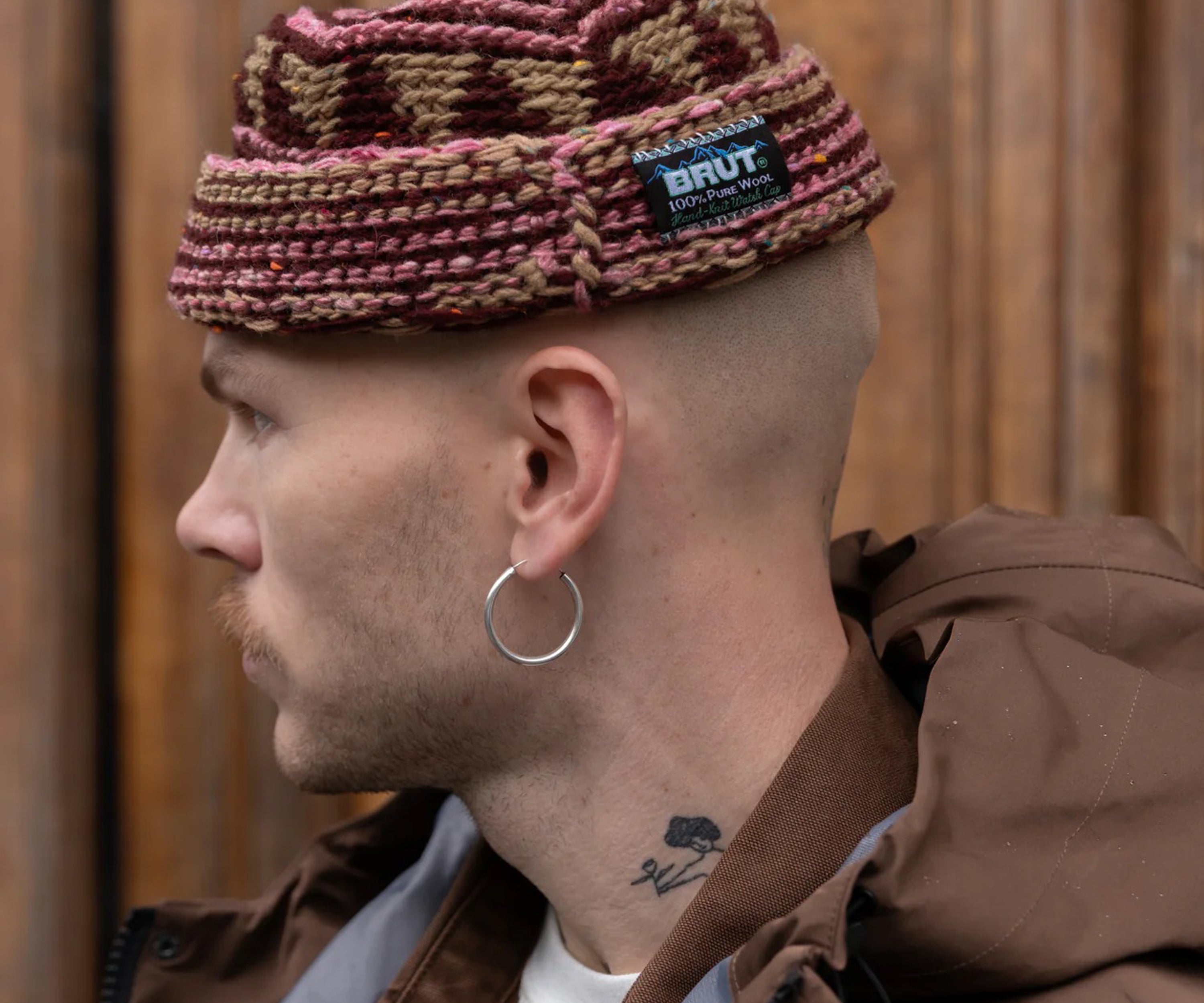 THE HAND-KNIT WATCH CAP Hats and Caps WINE - BRUT Clothing