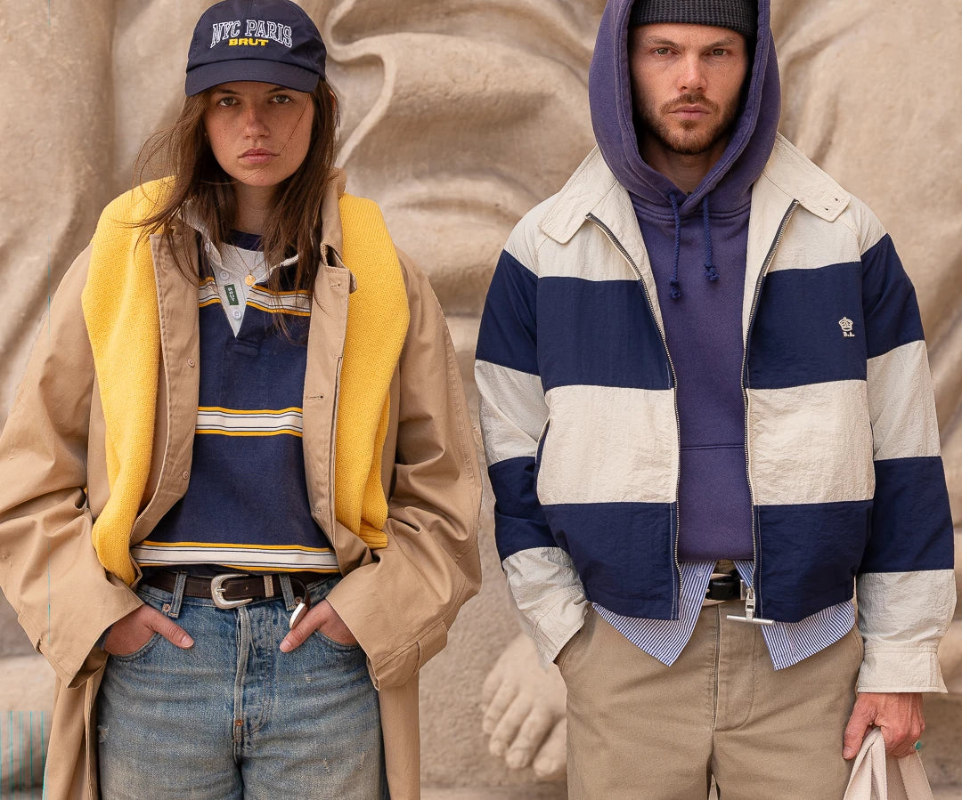 THE OLD SPORT JACKET Coats & Jackets X-SMALL / STRIPED BLUE - BRUT Clothing