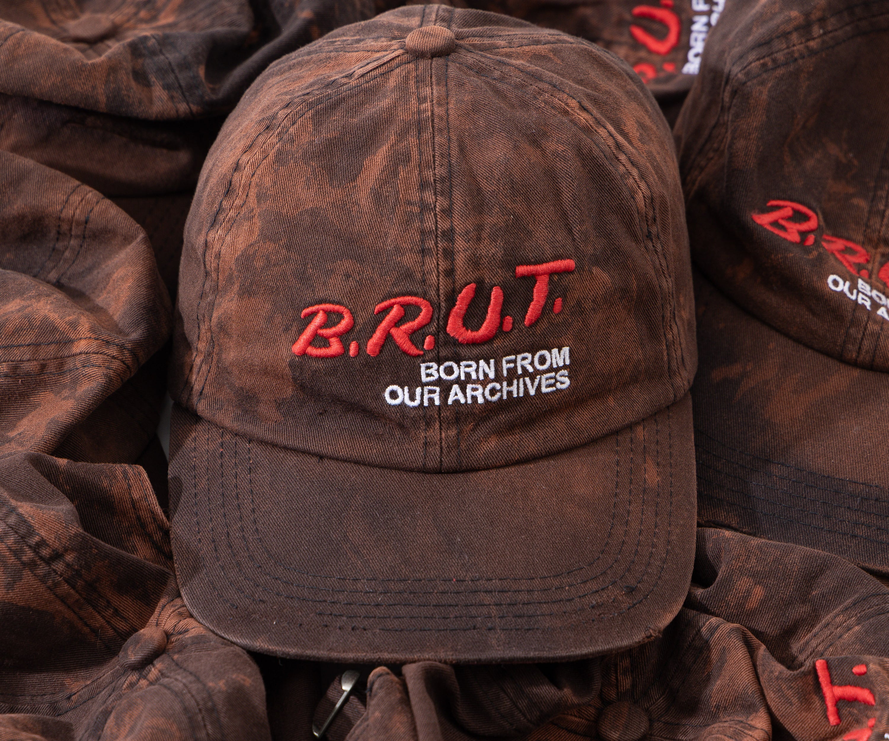 THE FADED BRUT ARCHIVES CAP Hats and Caps BLEACHED BLACK - BRUT Clothing