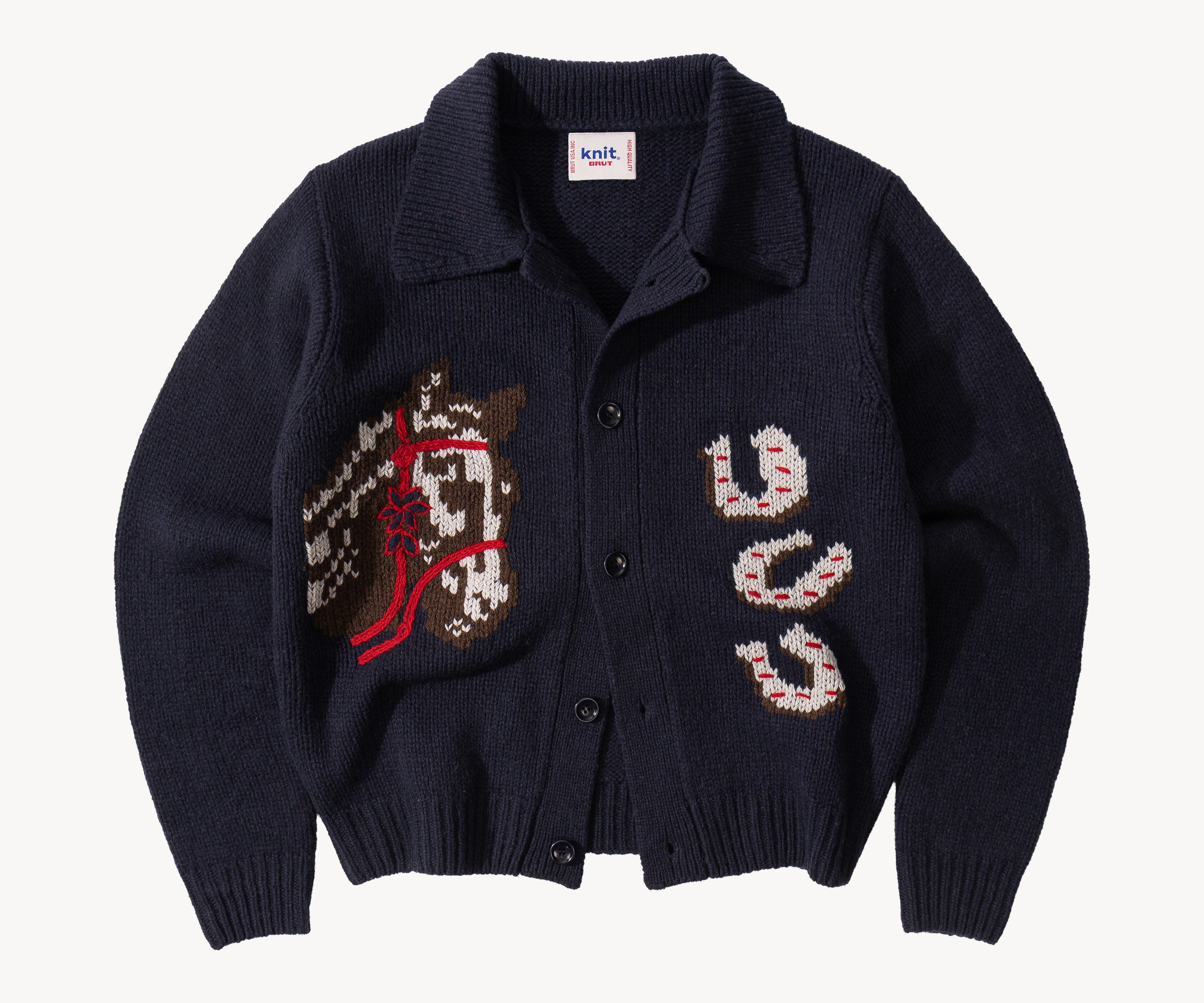 THE LUCKY SWEATER HAND KNIT X-SMALL / BLEU MARINE - BRUT Clothing