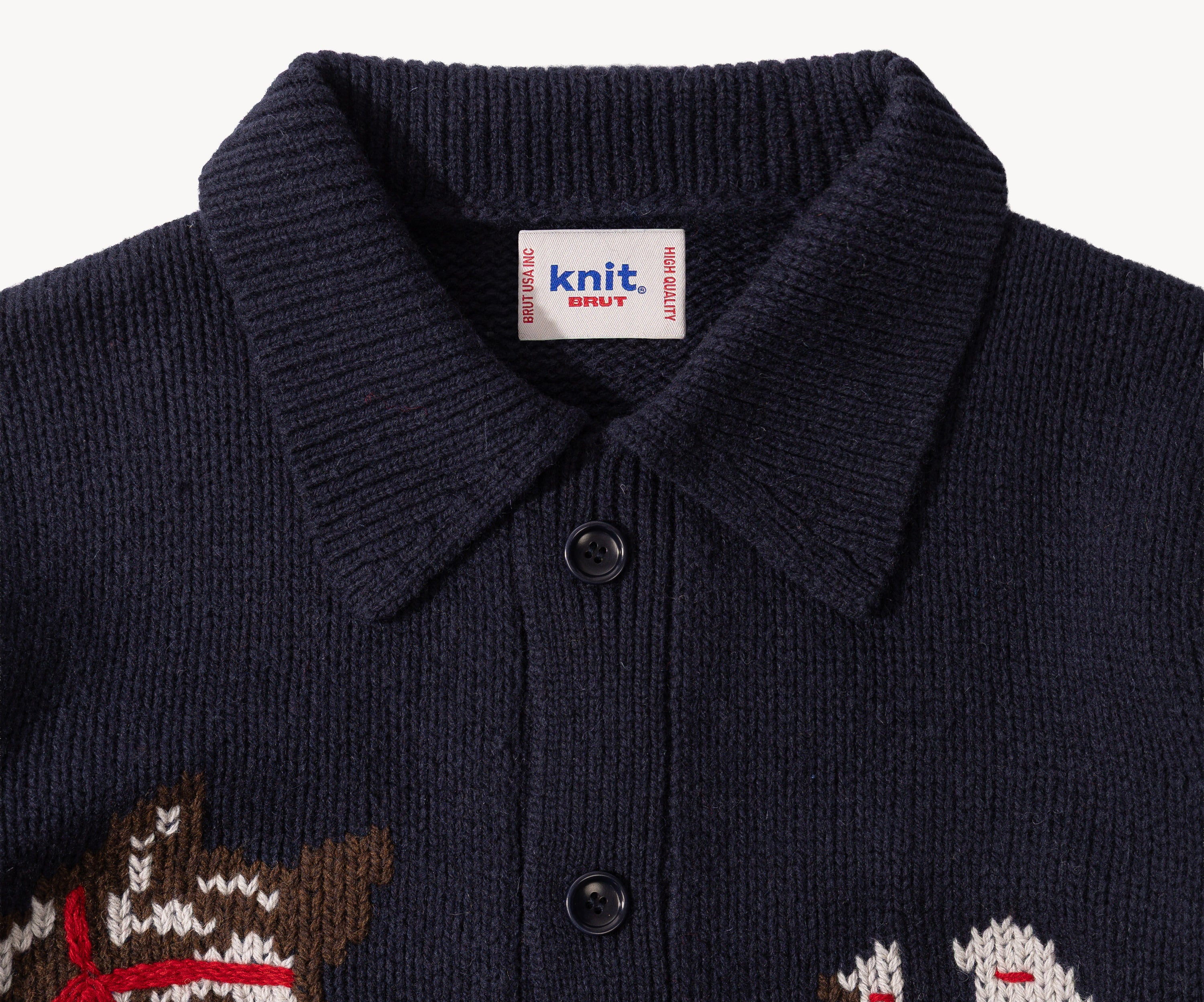THE LUCKY SWEATER HAND KNIT X-SMALL / BLEU MARINE - BRUT Clothing