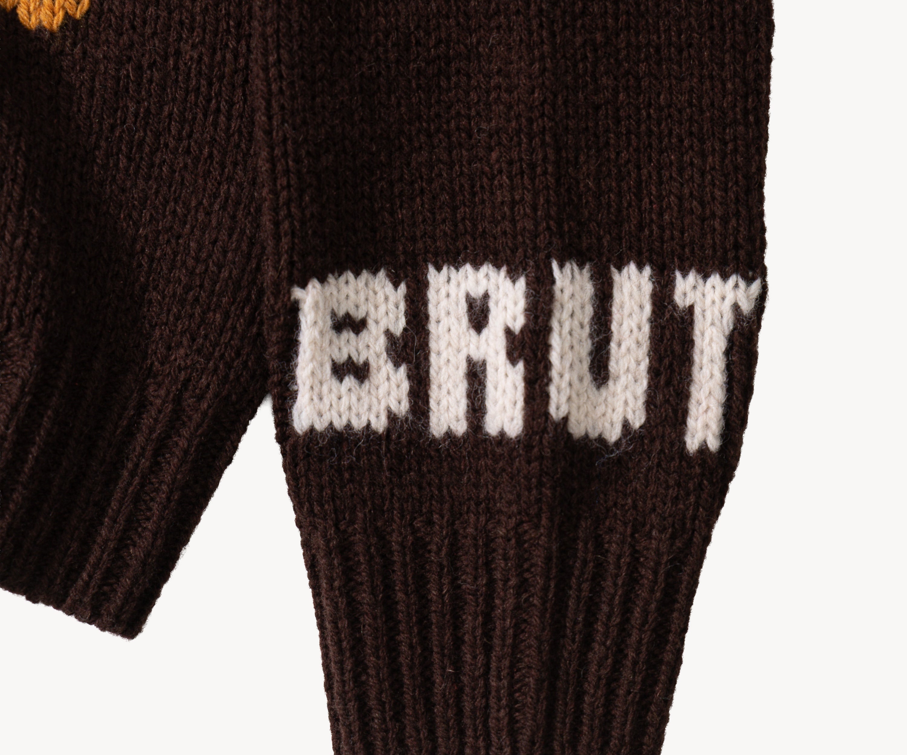 THE BASEBALL CARDIGAN Tricot XS / MARRON - BRUT Clothing