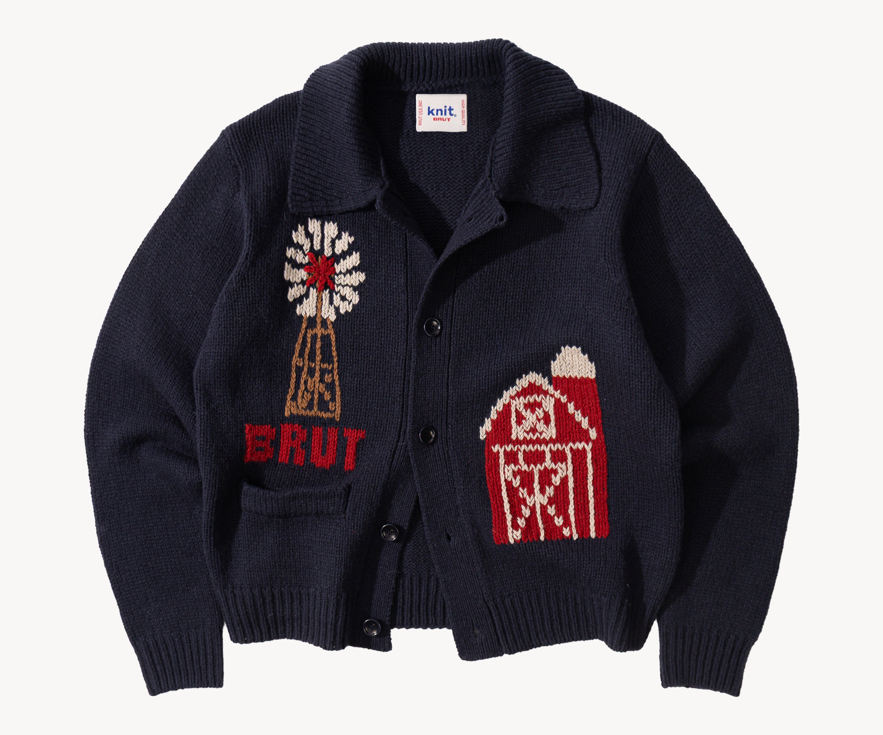 THE BARN CARDIGAN X-SMALL / BLEU MARINE - BRUT Clothing