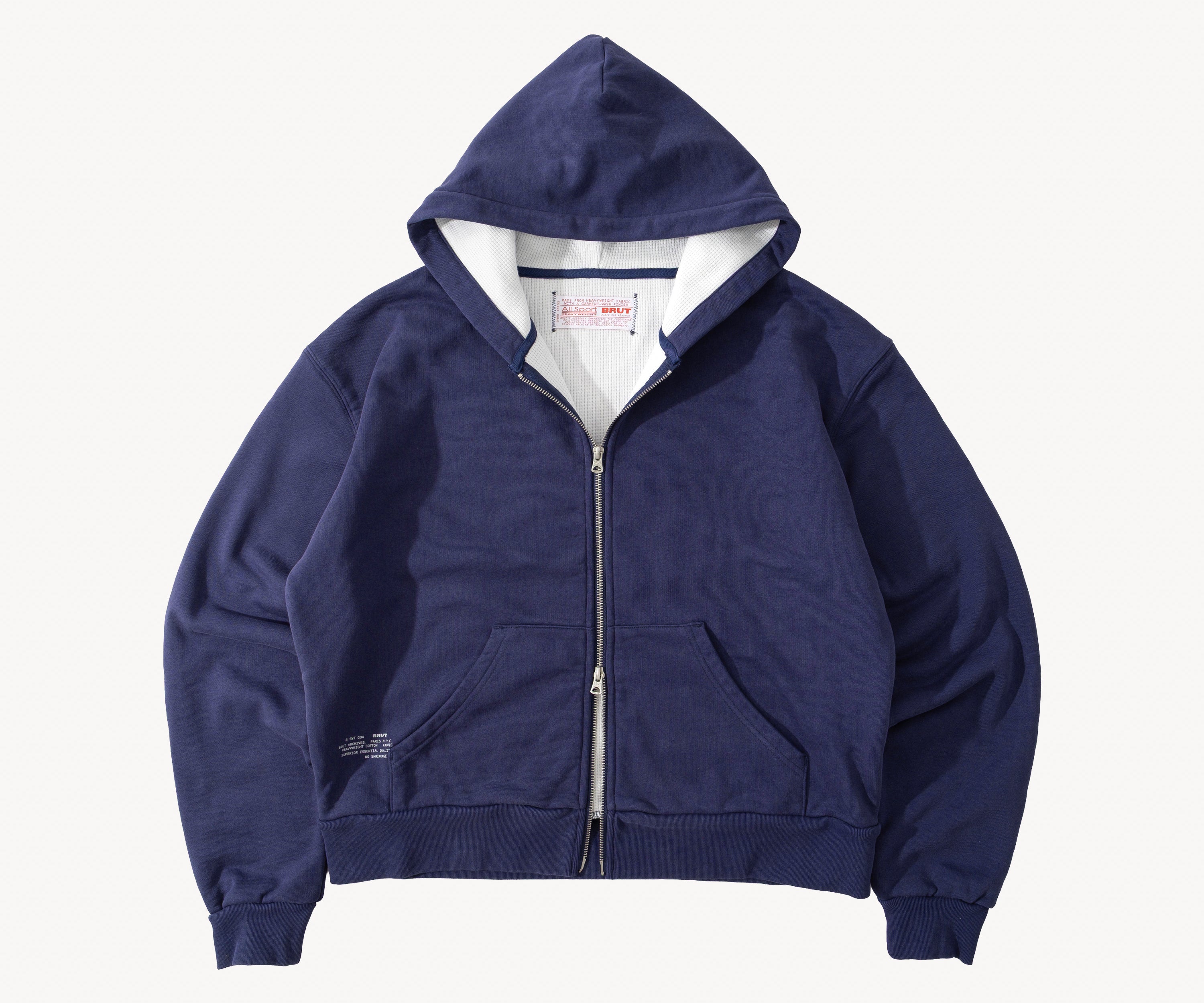 THE THERMAL ZIP SWEAT Sweatshirts X-SMALL / NAVY - BRUT Clothing