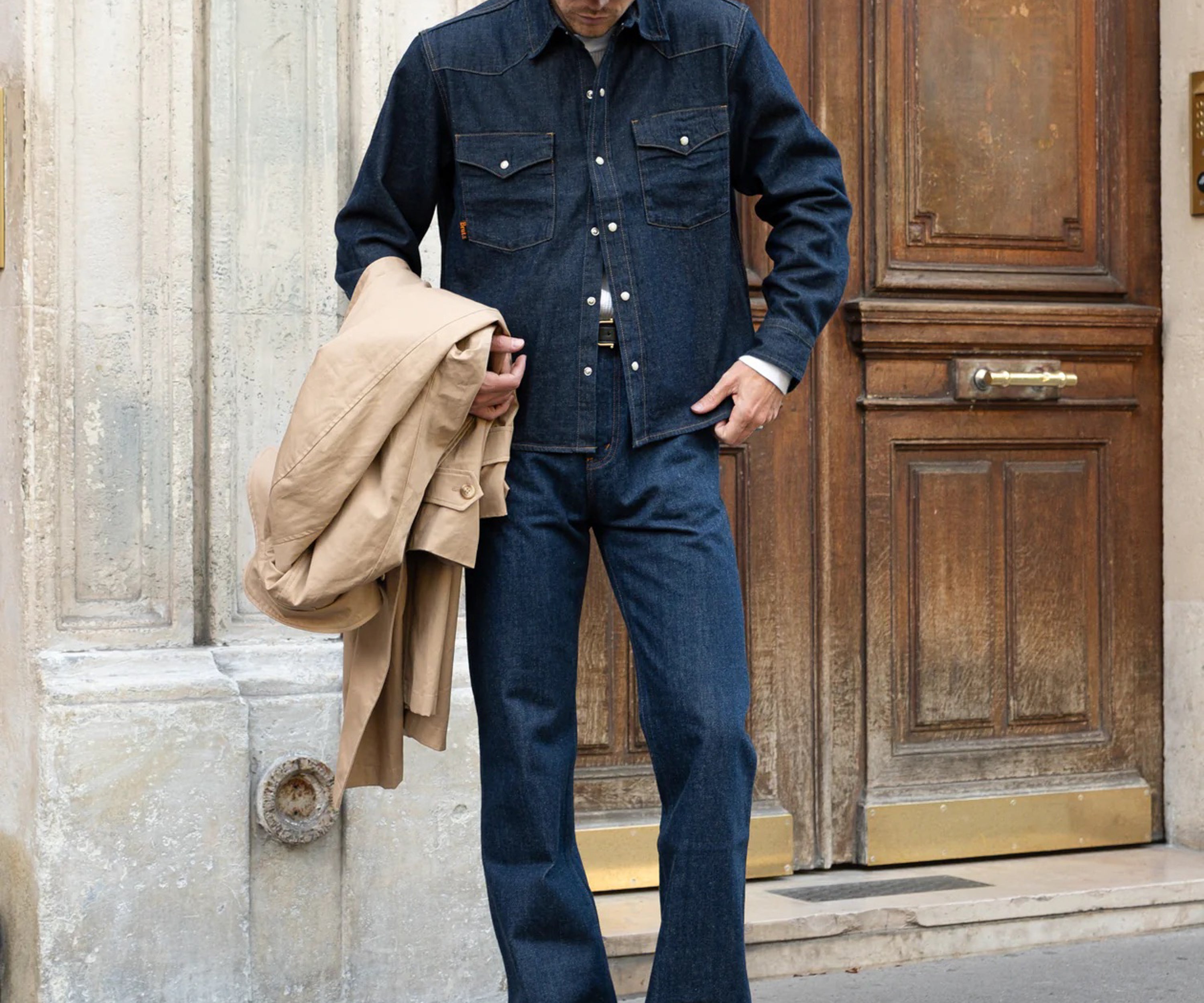 THE CROPPED DENIM SHIRT Shirts X-SMALL / RAW INDIGO - BRUT Clothing