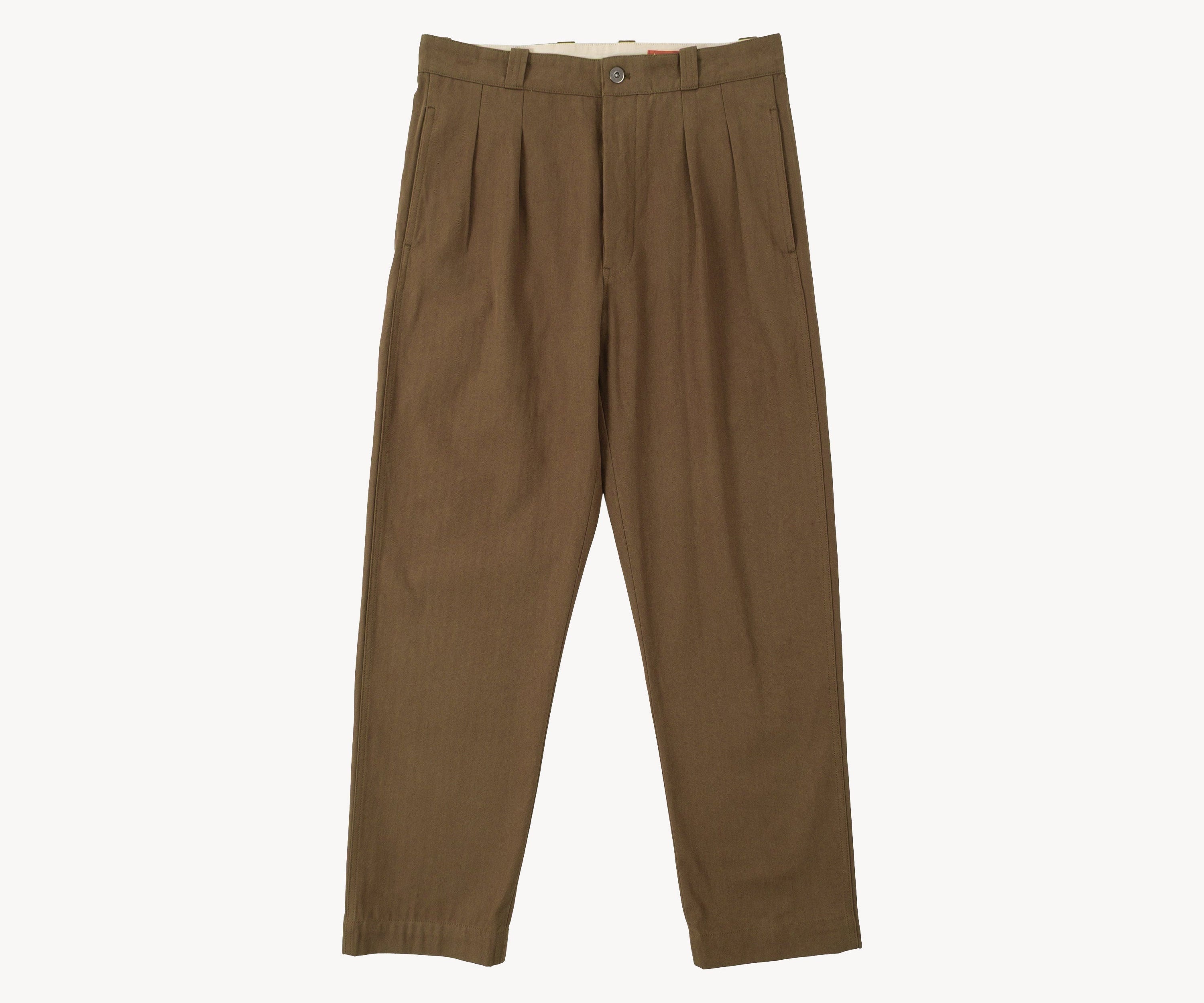 THE DOUBLE PLEAT PANTS Taille US 26 / FR 36 / MARRON - BRUT Clothing