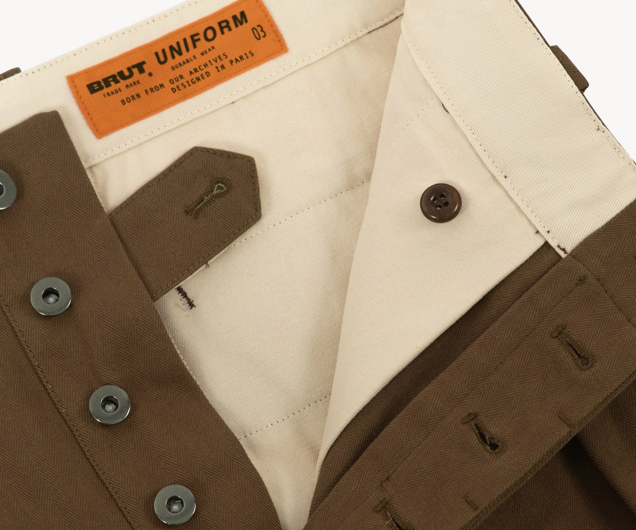 THE DOUBLE PLEAT PANTS Taille US 26 / FR 36 / MARRON - BRUT Clothing