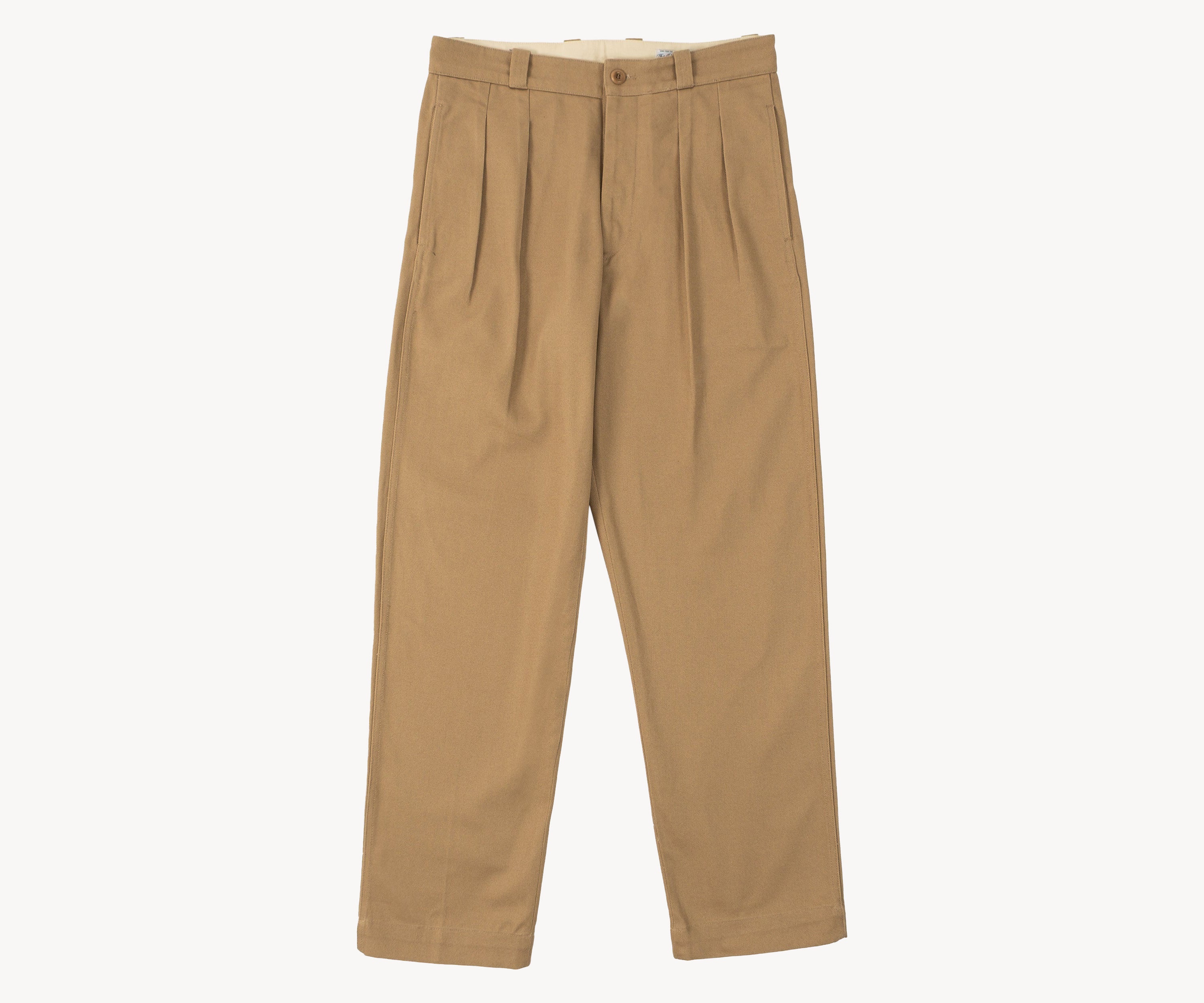 THE DOUBLE PLEAT PANTS Taille US 26 / FR 36 / KAKI ÉPAIS - BRUT Clothing