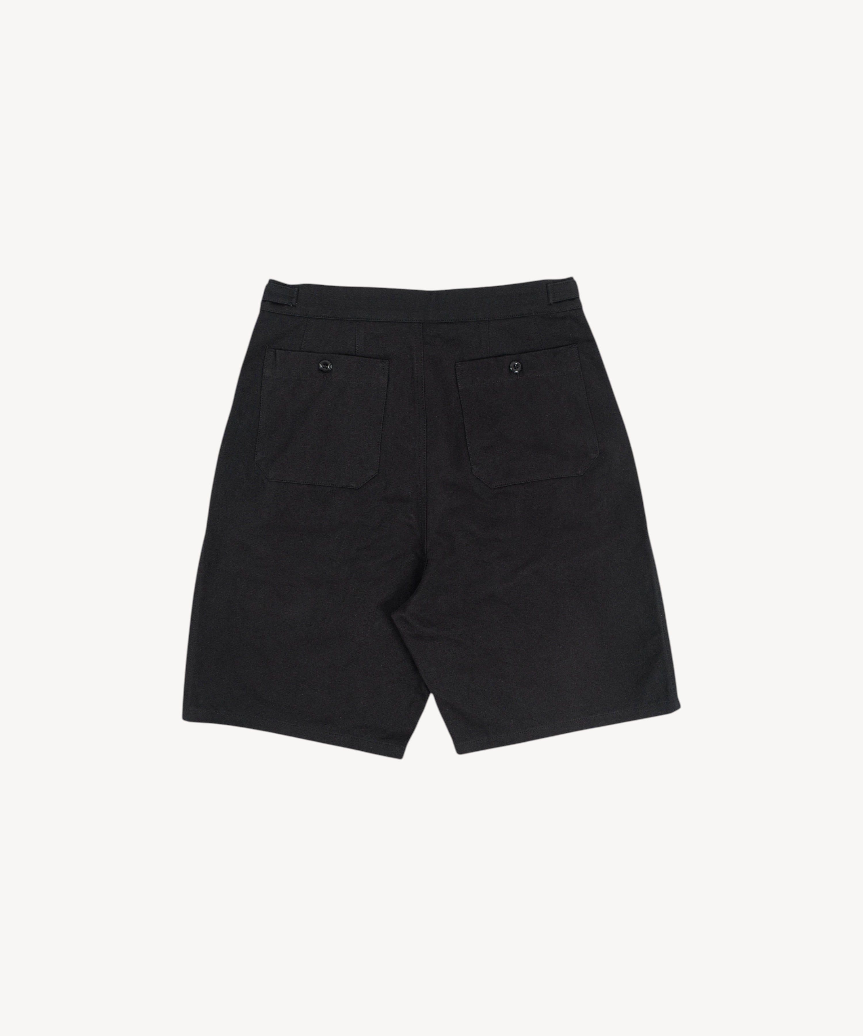 THE DOUBLE PLEAT SHORTS - BLACK | BRUT Clothing