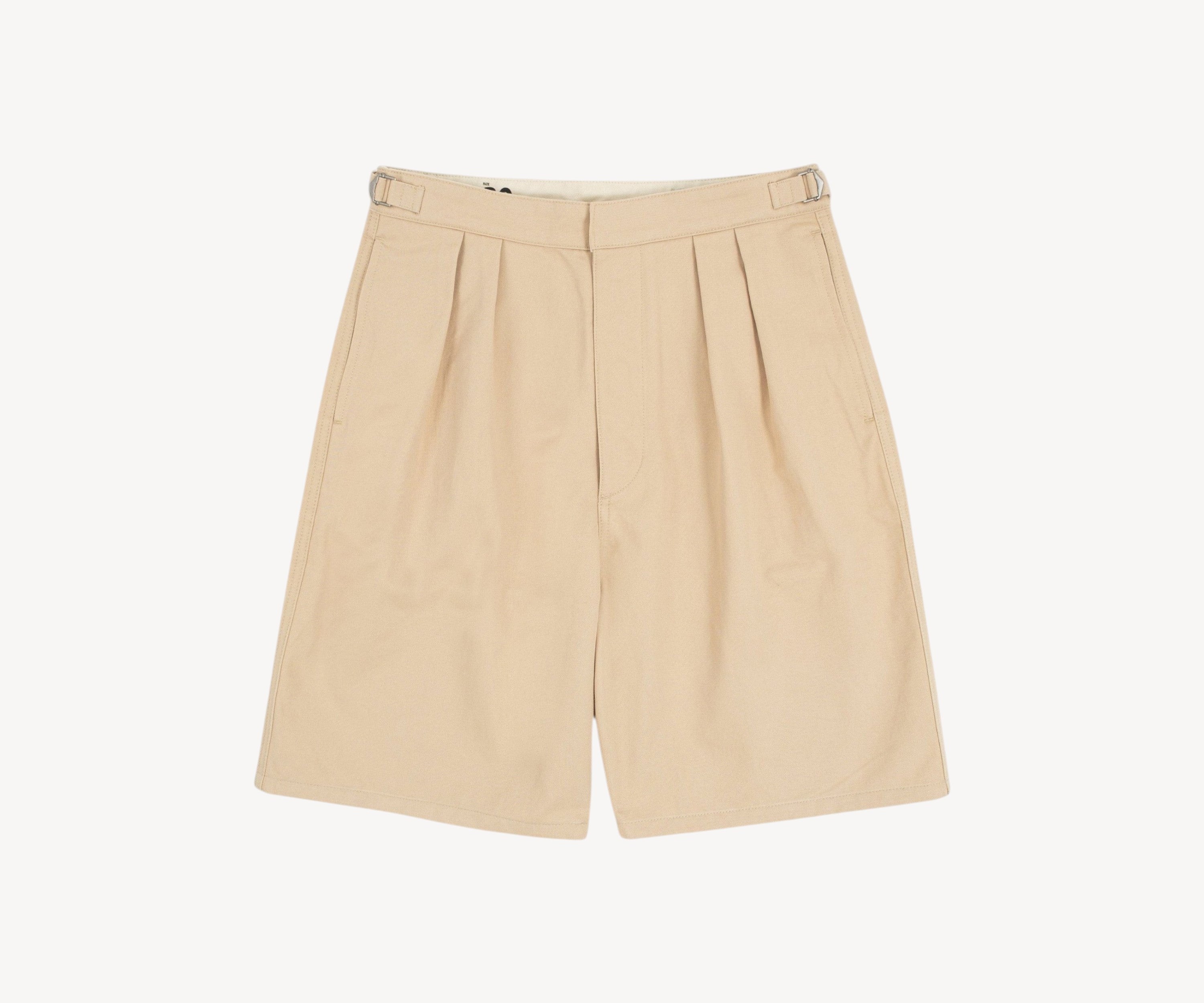 THE DOUBLE PLEAT SHORTS Taille US 26 / FR 36 / BEIGE - BRUT Clothing