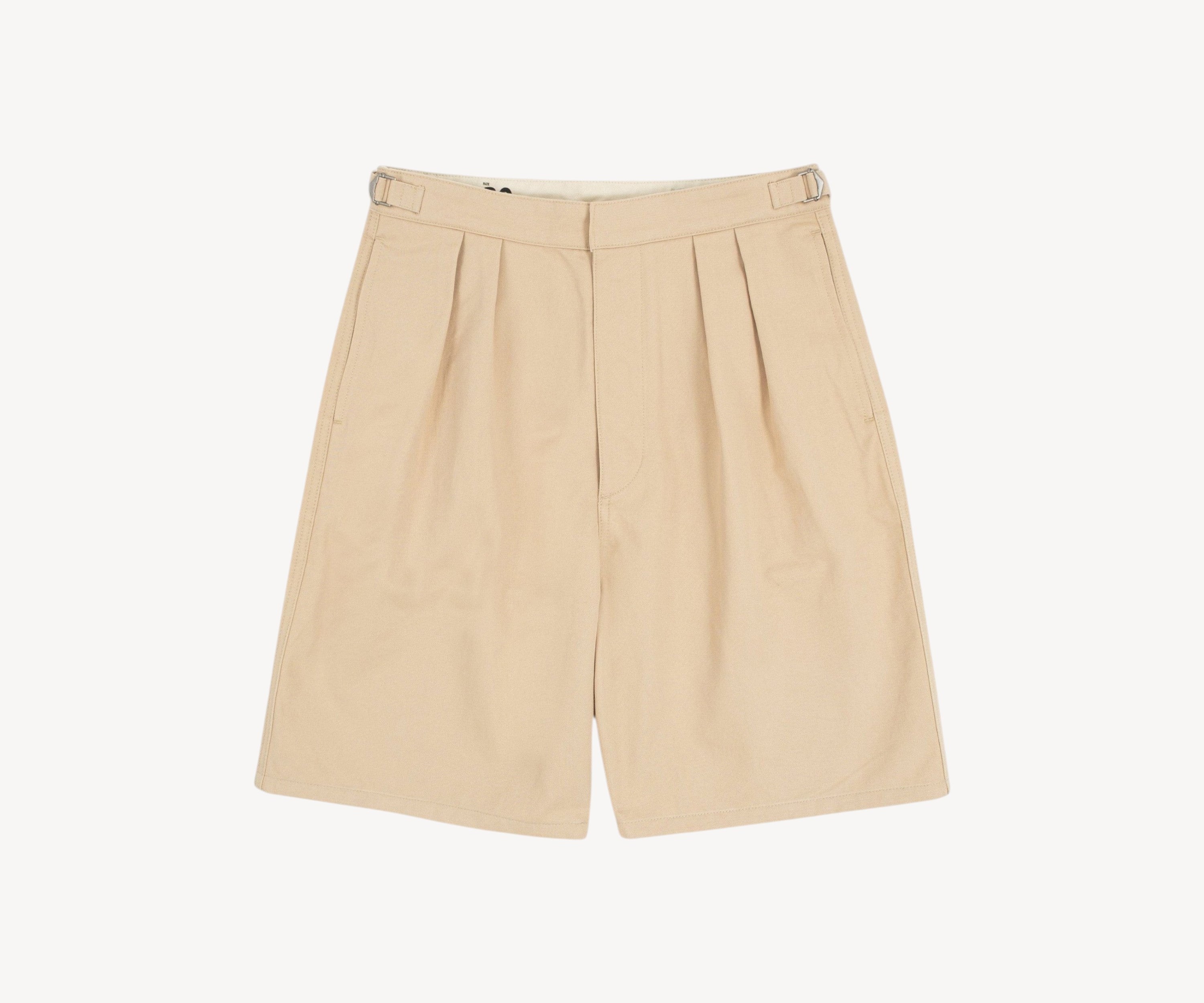 THE DOUBLE PLEAT SHORTS Short US26 / FR36 / BEIGE - BRUT Clothing